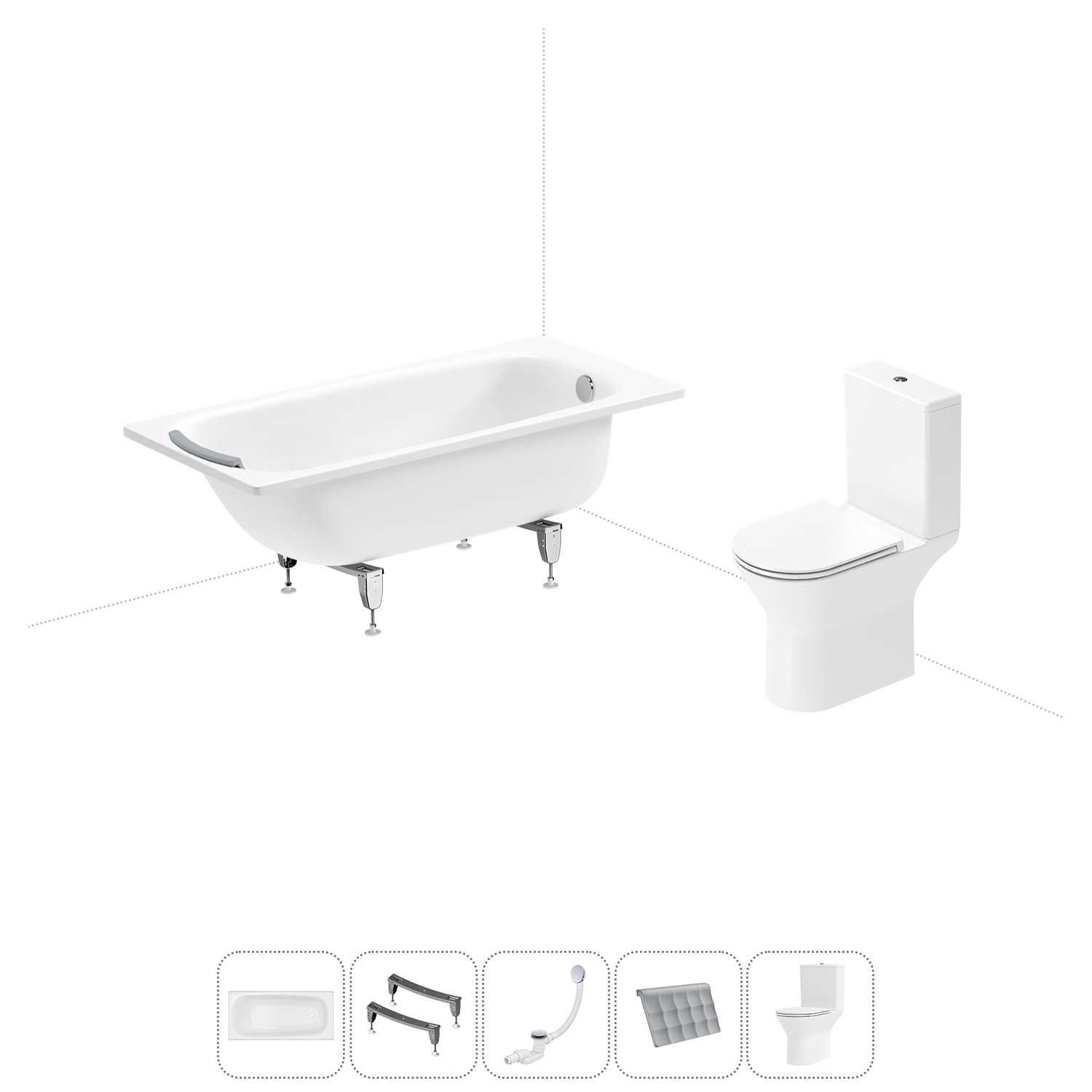 Изображение товара Ванна стальная Sanitana BLB Universal 150x70 см с подголовником