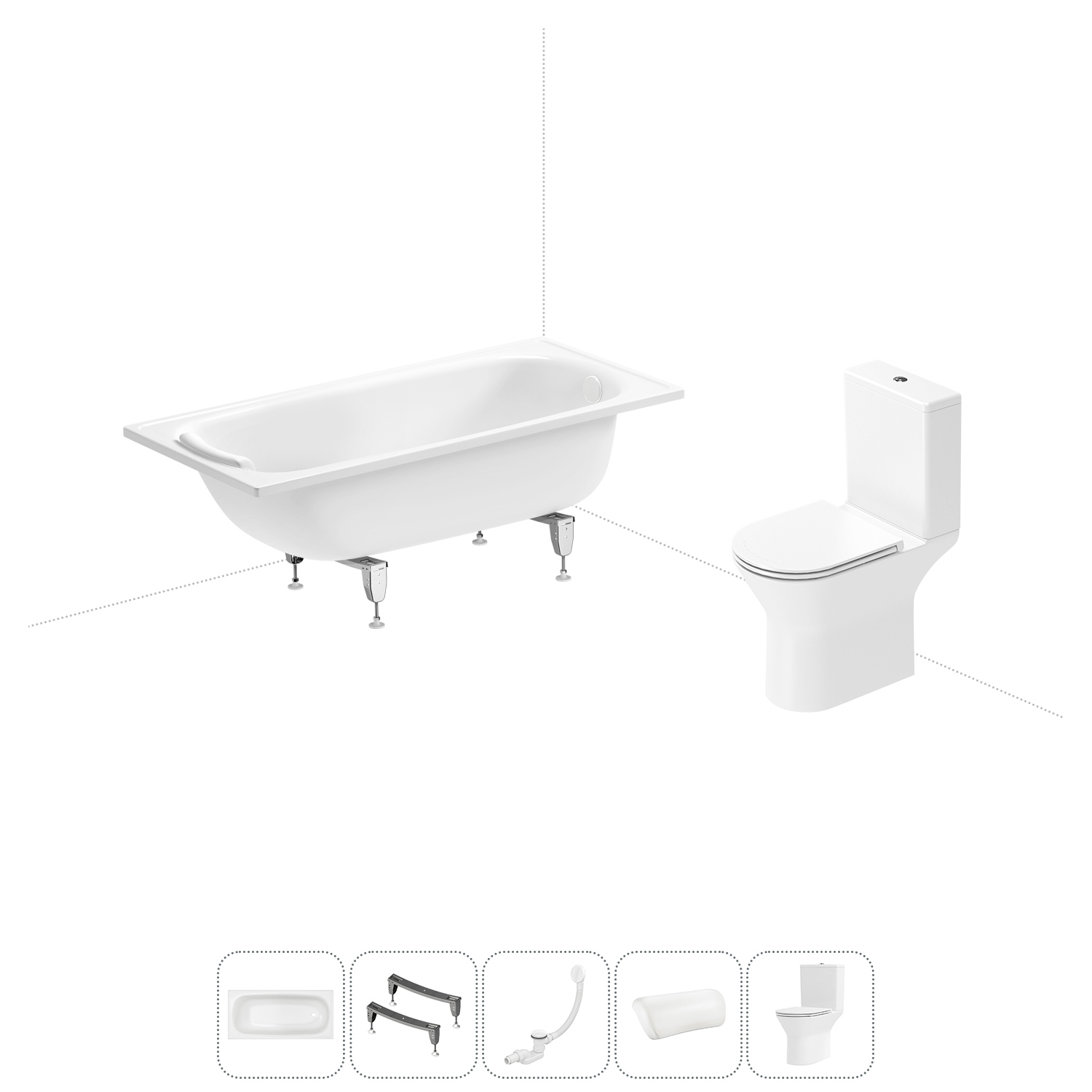 Изображение товара Комплект ванны и унитаза Sanitana BLB Europa и Lavinia Boho