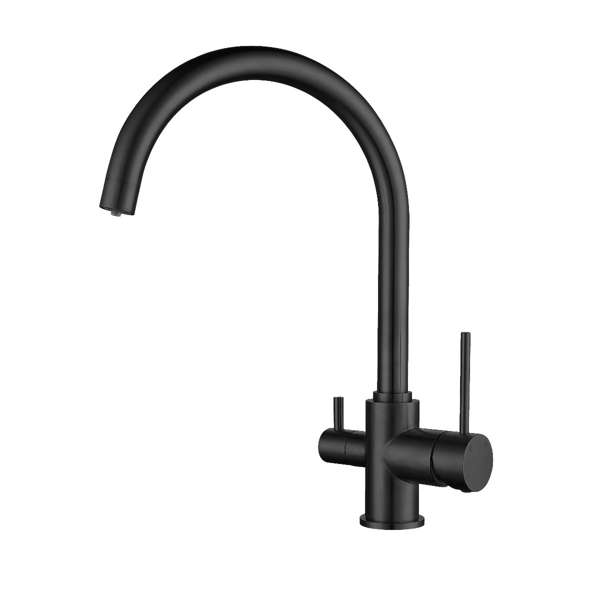 Изображение товара Черный однорычажный смеситель для кухни с подключением фильтра Elghansa 56B5216