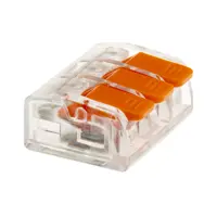 Изображение товара Клеммы соединительные монтажные с рычажком Duwi СМК 223-413 3-проводные 4мм² прозрачные 20 шт 26697 6