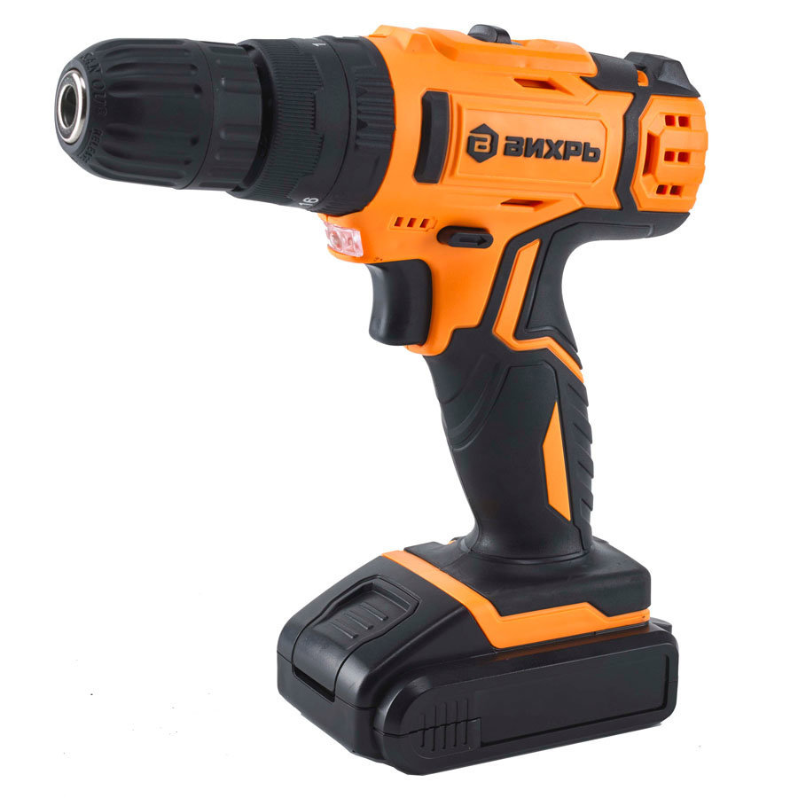Изображение товара Дрель-шуруповерт аккумуляторная ударная Вихрь ДА-18Л-2кУ, 18 В Li 2x2 Ач