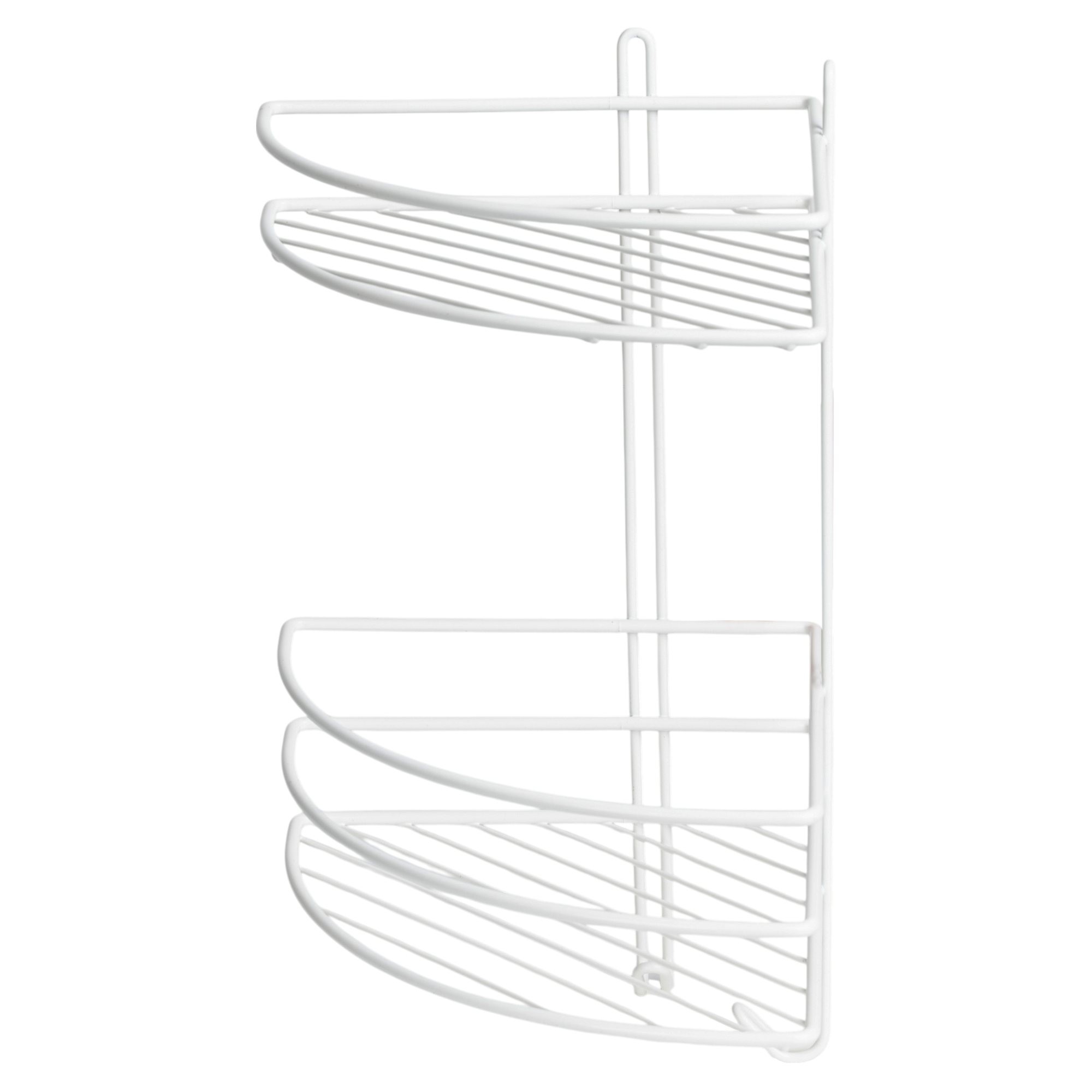 Изображение товара Полка для ванной Proffero угловая 2 яруса сталь белый цвет
