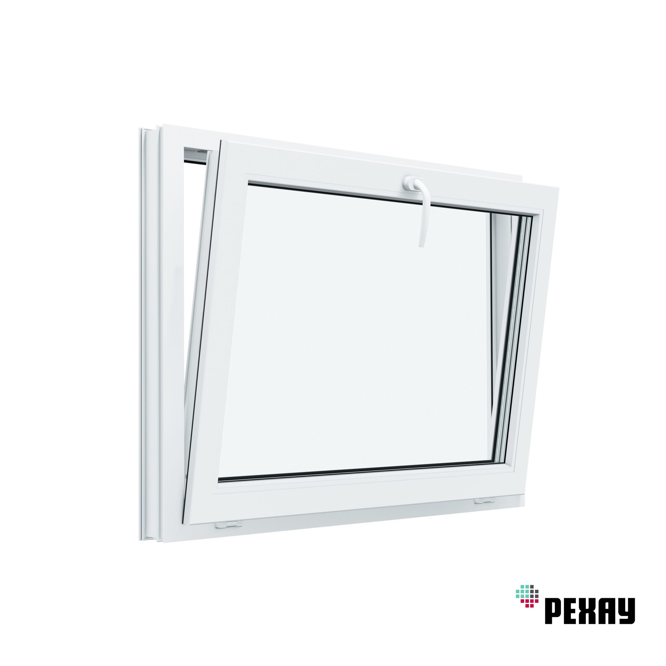 Изображение товара Окно REHAU Blitz 450x700 фрамуга 2 камеры, белый