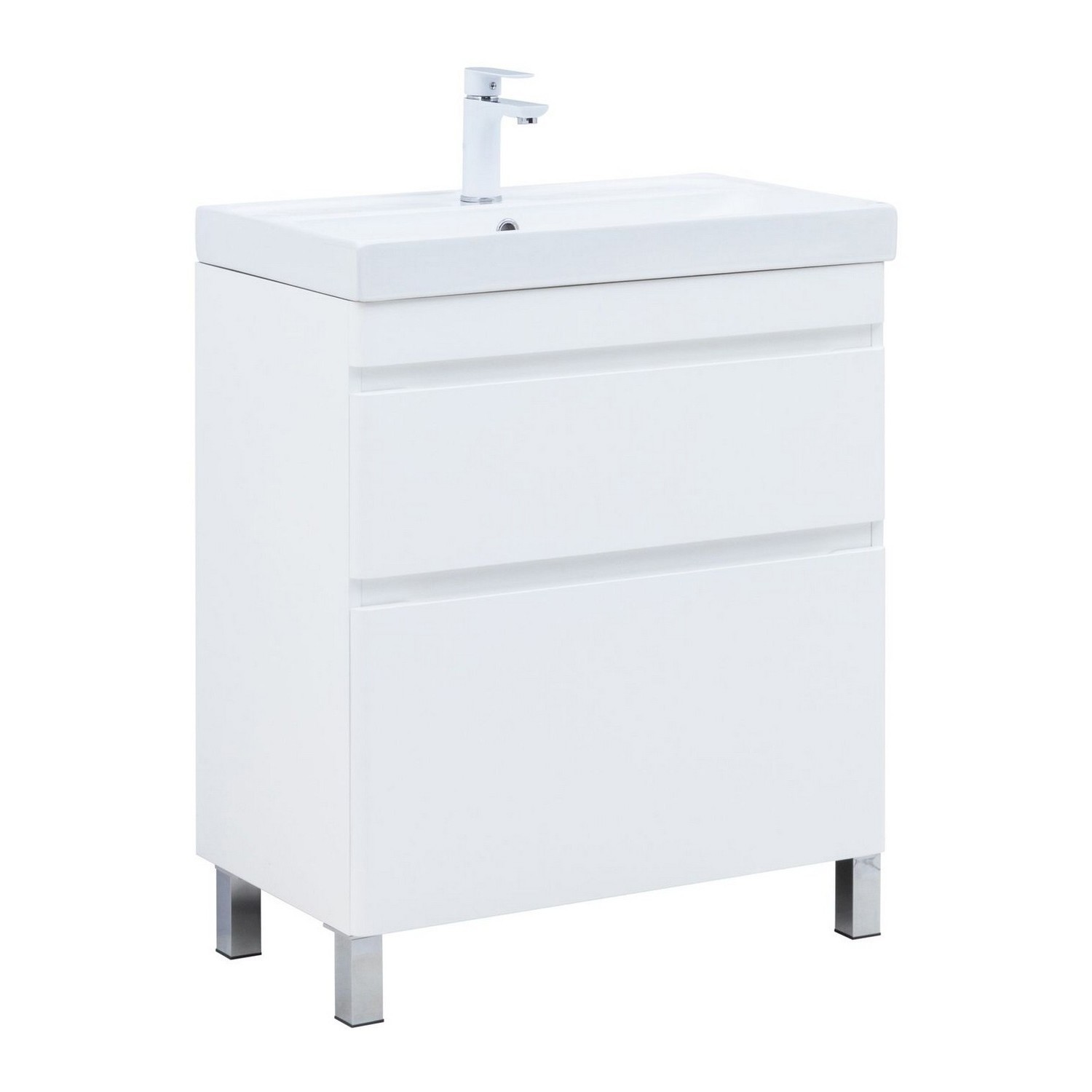 Изображение товара Тумба под раковину Aquanet Слим 70 напольная белый сатин