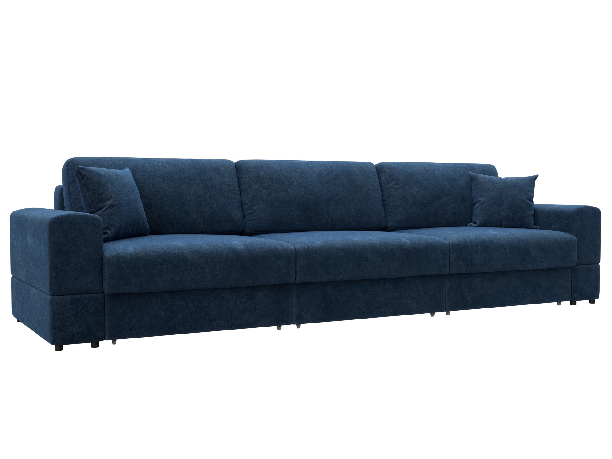 Изображение товара Диван раскладной Лига-055 НПБ Лонг 345x108 см велюр синий