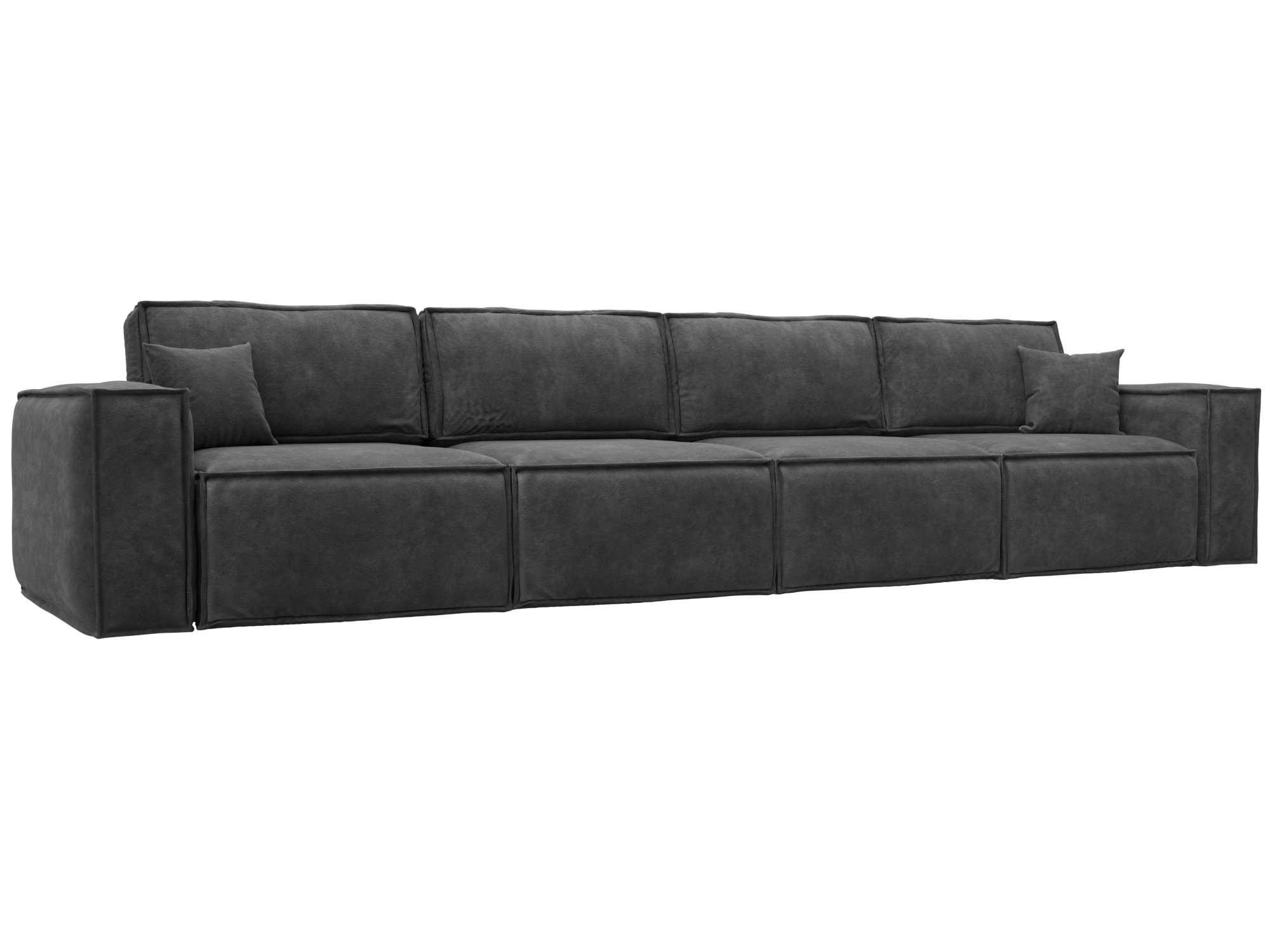 Изображение товара Диван раскладной Лига-081 МегаЛонг, велюр, размер 460x95x117 см, серый