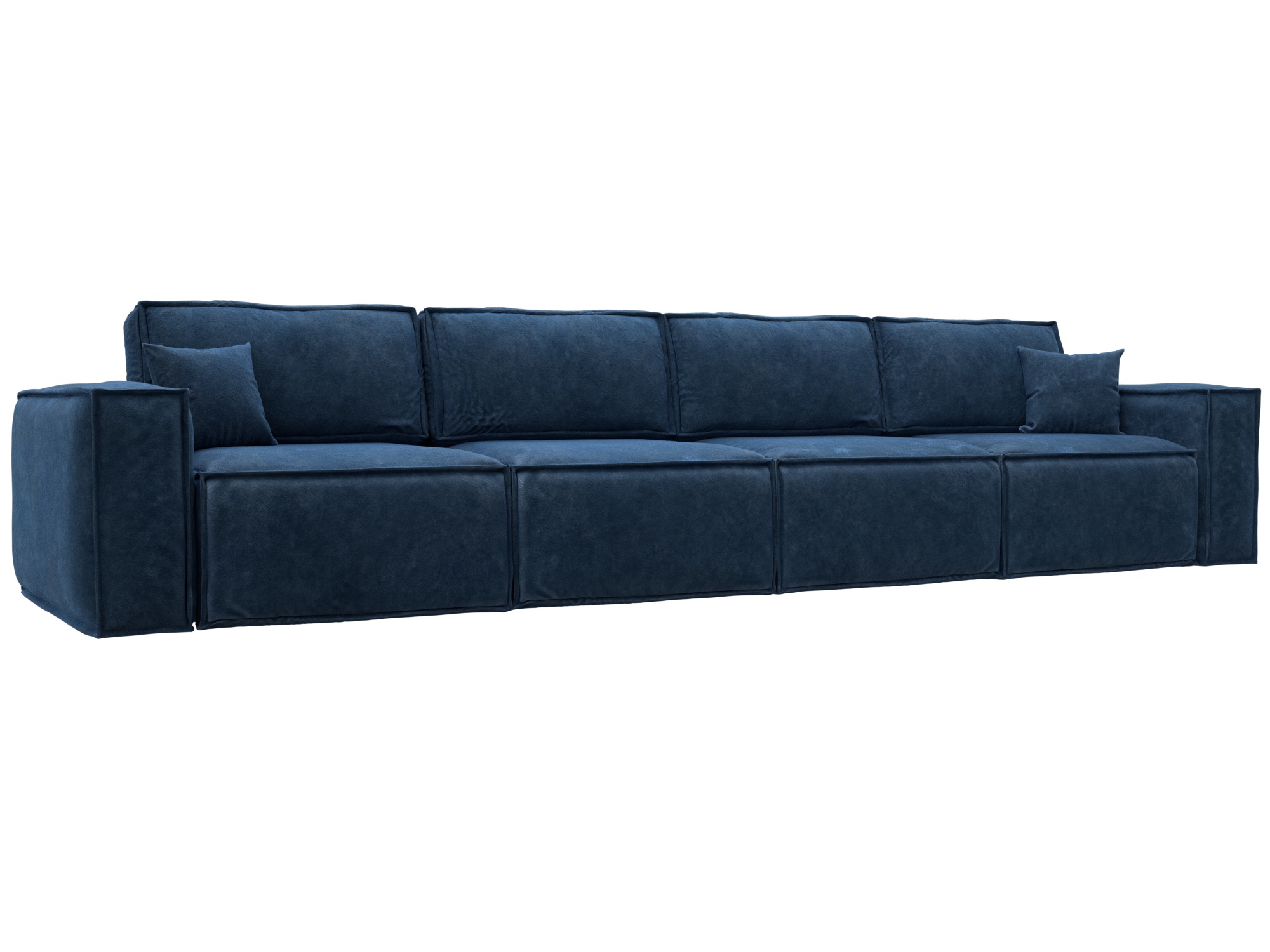 Изображение товара Диван раскладной Лига-081 МегаЛонг с велюром синий 460x95x117 см Россия
