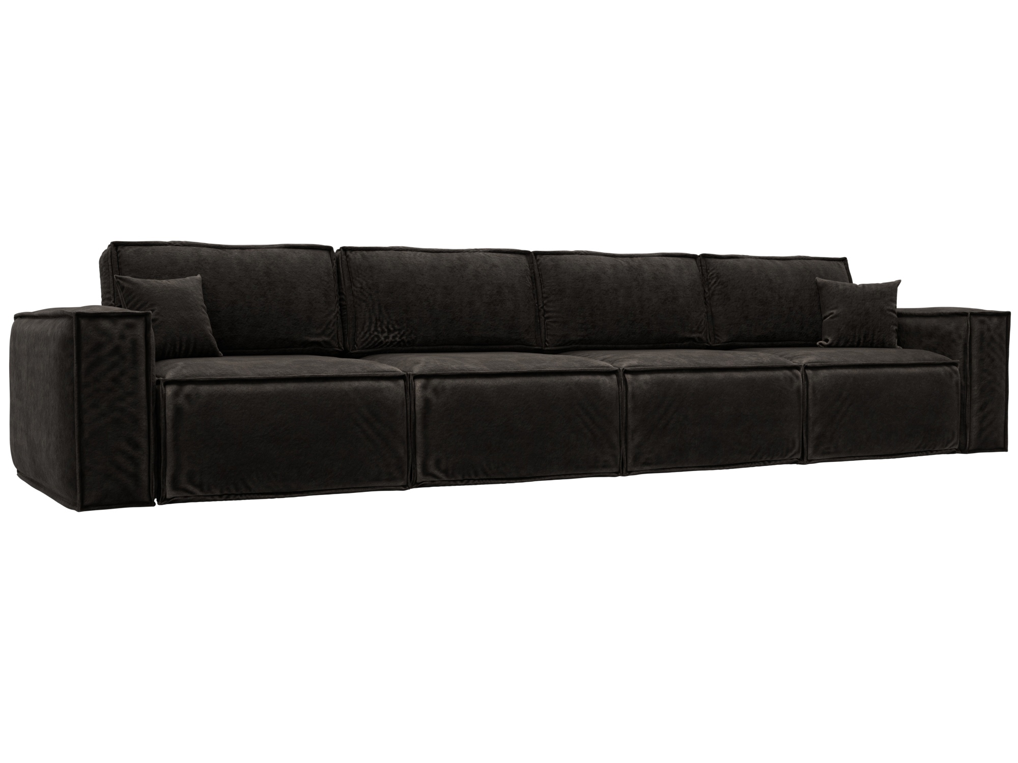 Изображение товара Диван раскладной Лига-081 МегаЛонг велюр коричневый 456x95x117 см современный дизайн