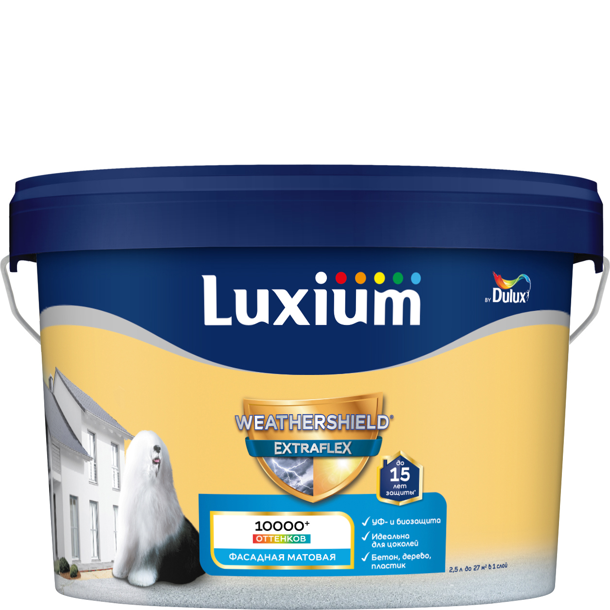 Изображение товара Фасадная краска Luxium Weathershield Extraflex матовая цвет прозрачный база BC 2.25 л
