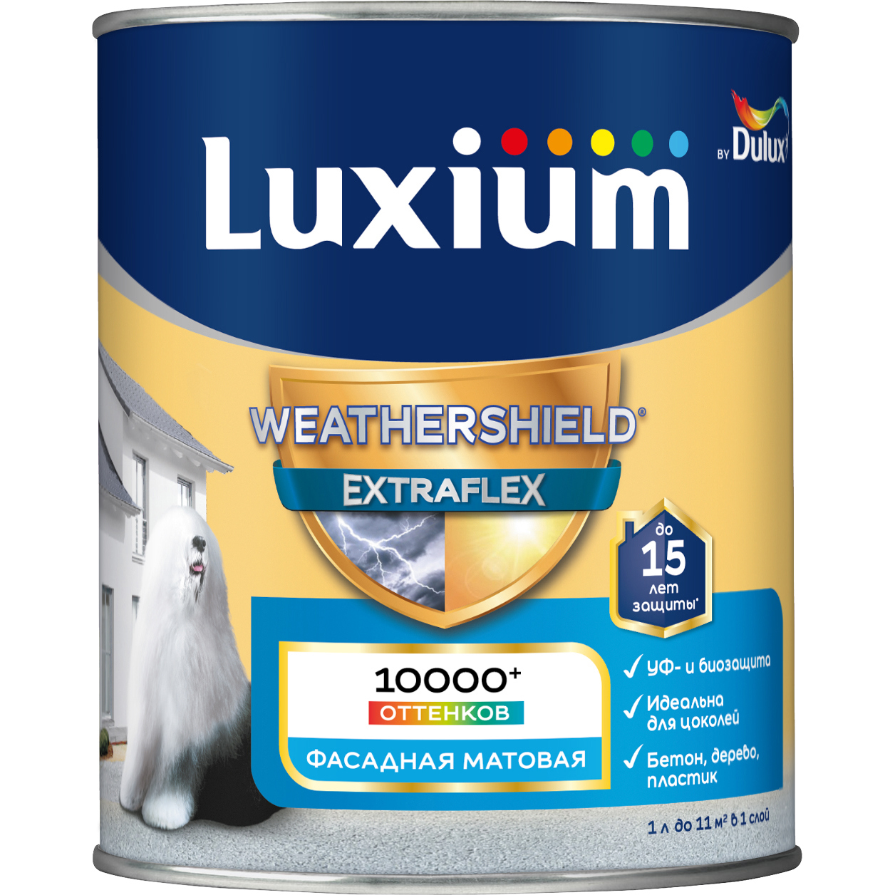 Изображение товара Фасадная краска Luxium Weathershield Extraflex матовая цвет прозрачный база BC 0.9 л