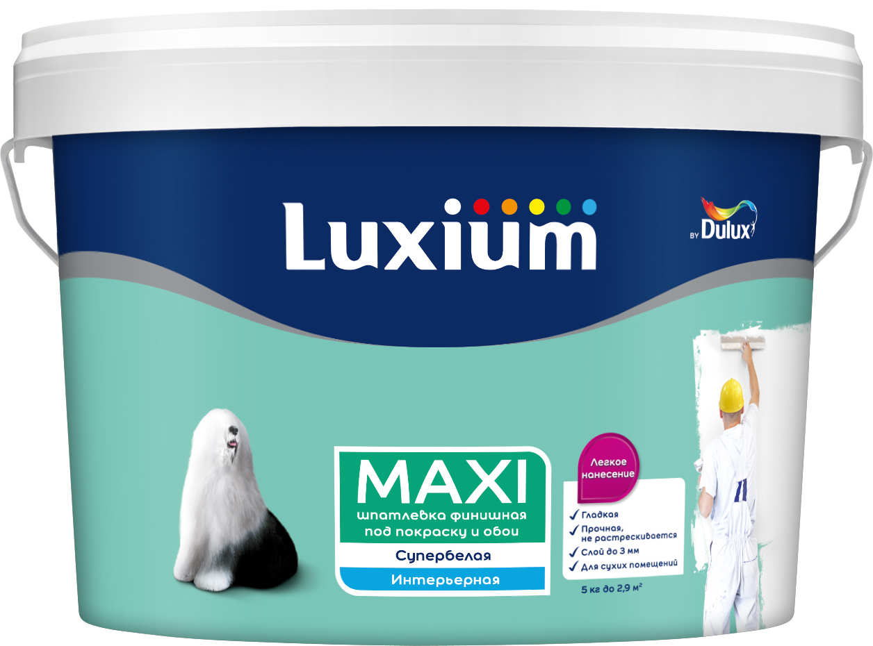 Изображение товара Шпаклевка финишная Luxium Maxi белая 2,9л для внутренних работ