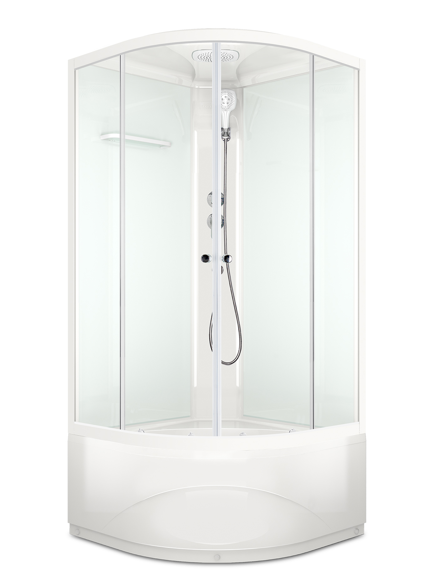 Изображение товара Душевая кабина Domani-Spa Delight Slim 99 high 90x90 см прозрачное стекло белый