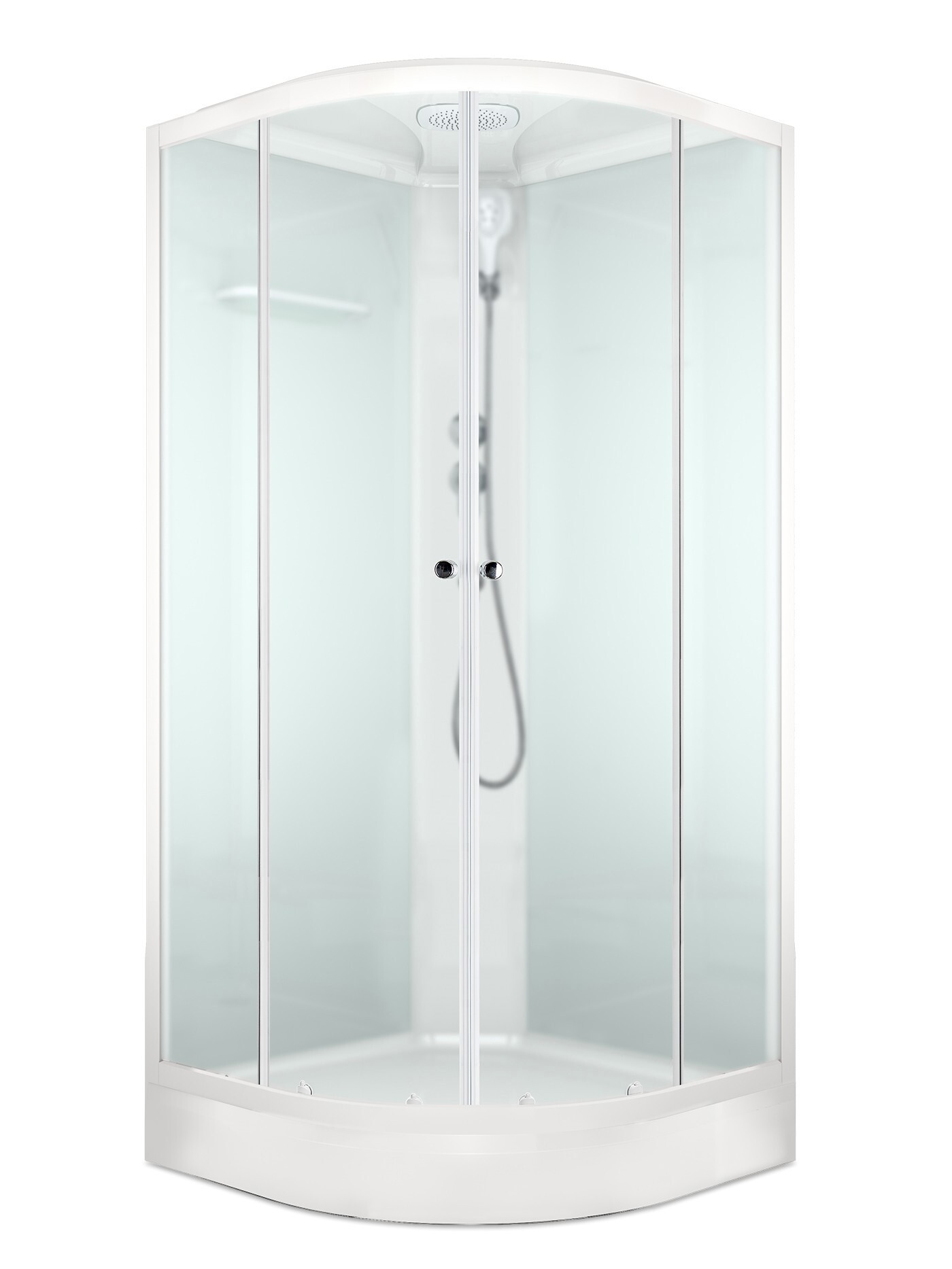 Изображение товара Душевая кабина Domani-Spa Delight Slim 110 100x100x218 низкий поддон, белые стенки, стекло матовое