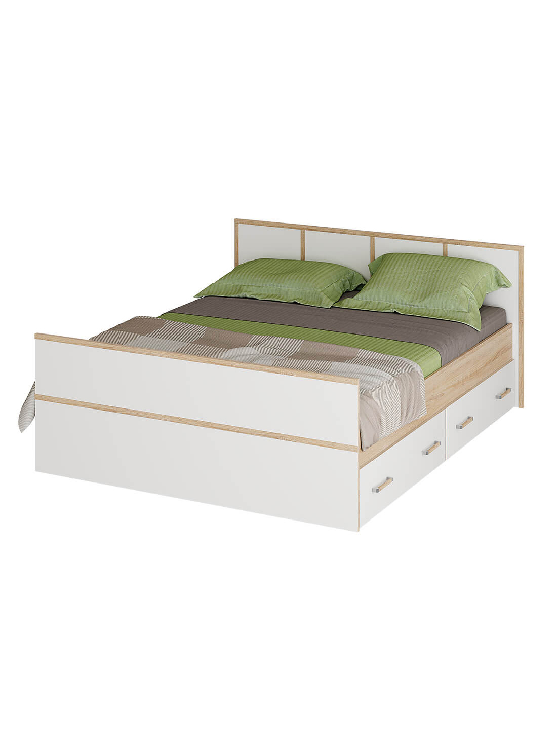 Изображение товара Кровать Bts МС Сакура 155x86 см с ящиками цвет сонома и белый