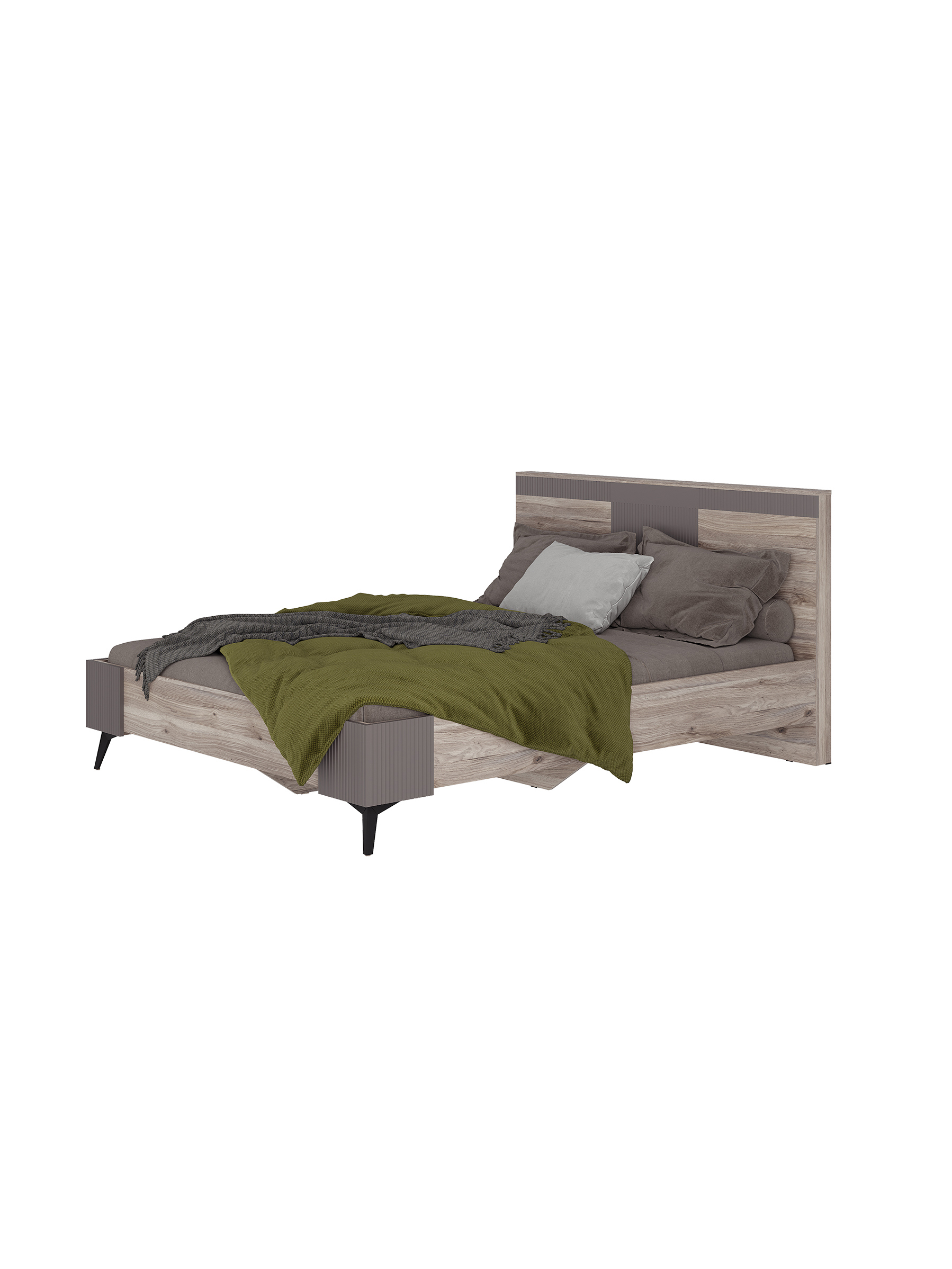 Изображение товара Кровать Кассандра BTS современная двуспальная из ЛДСП с ножками