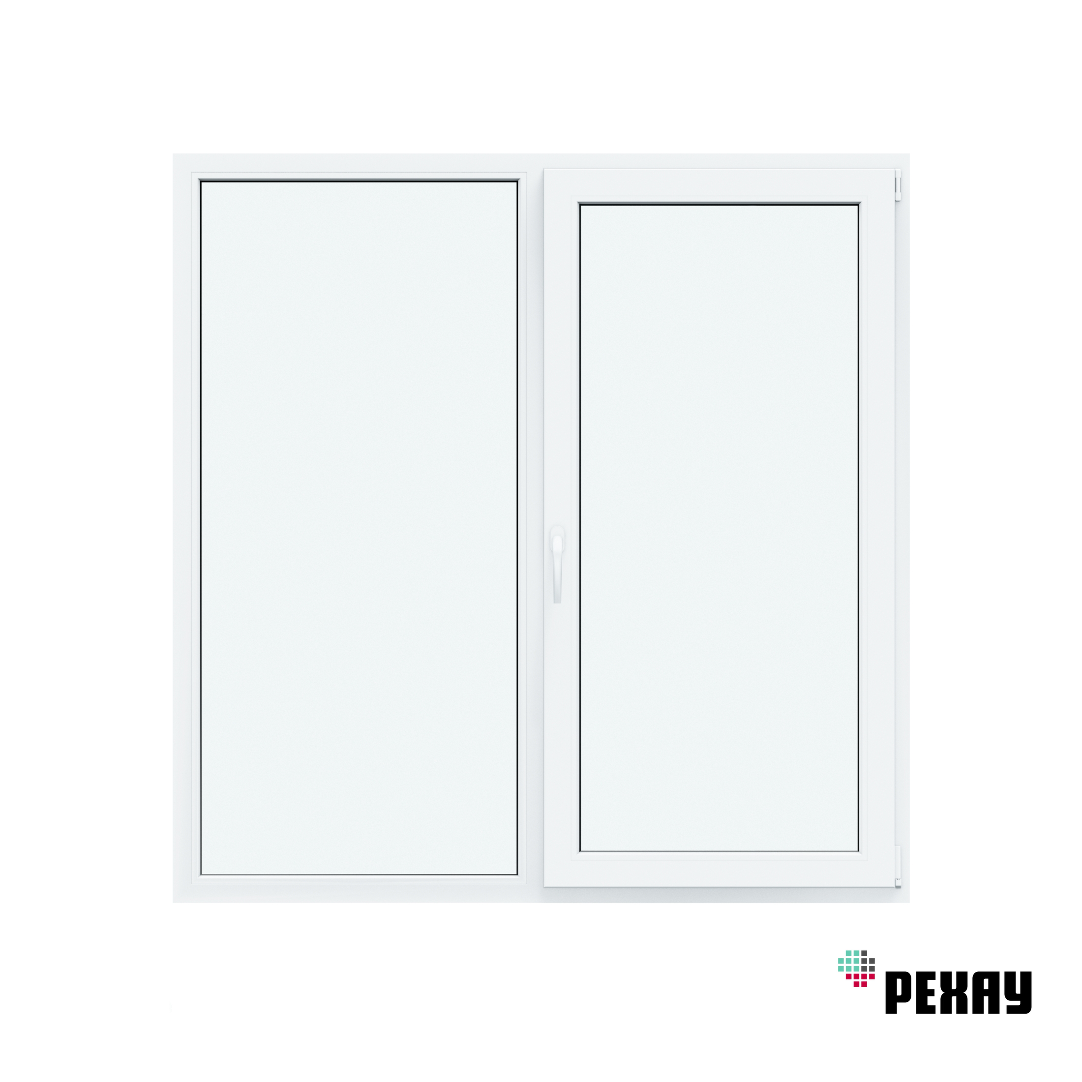 Изображение товара Окно REHAU Blitz 1300x1300 ПВХ двухстворчатое белое