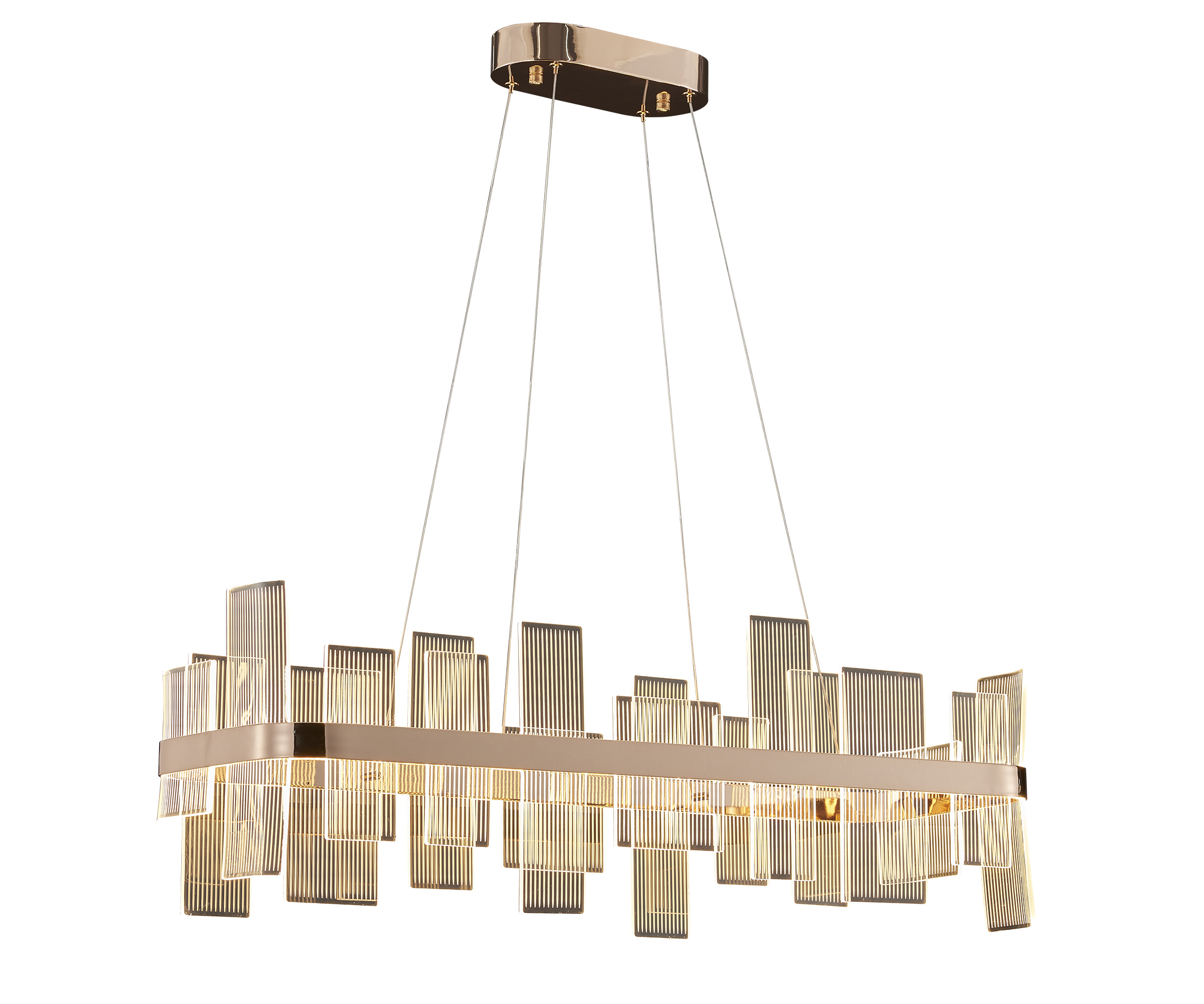 Изображение товара Подвесной светодиодный светильник Эстела 40 м² 90 см золотистый нейтральный белый