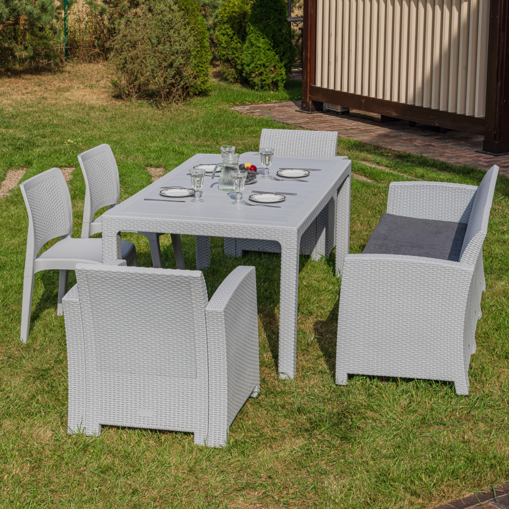 Изображение товара Набор обеденной мебели для сада Royal family Lana Dining m пластик светло-серый 6 предметов