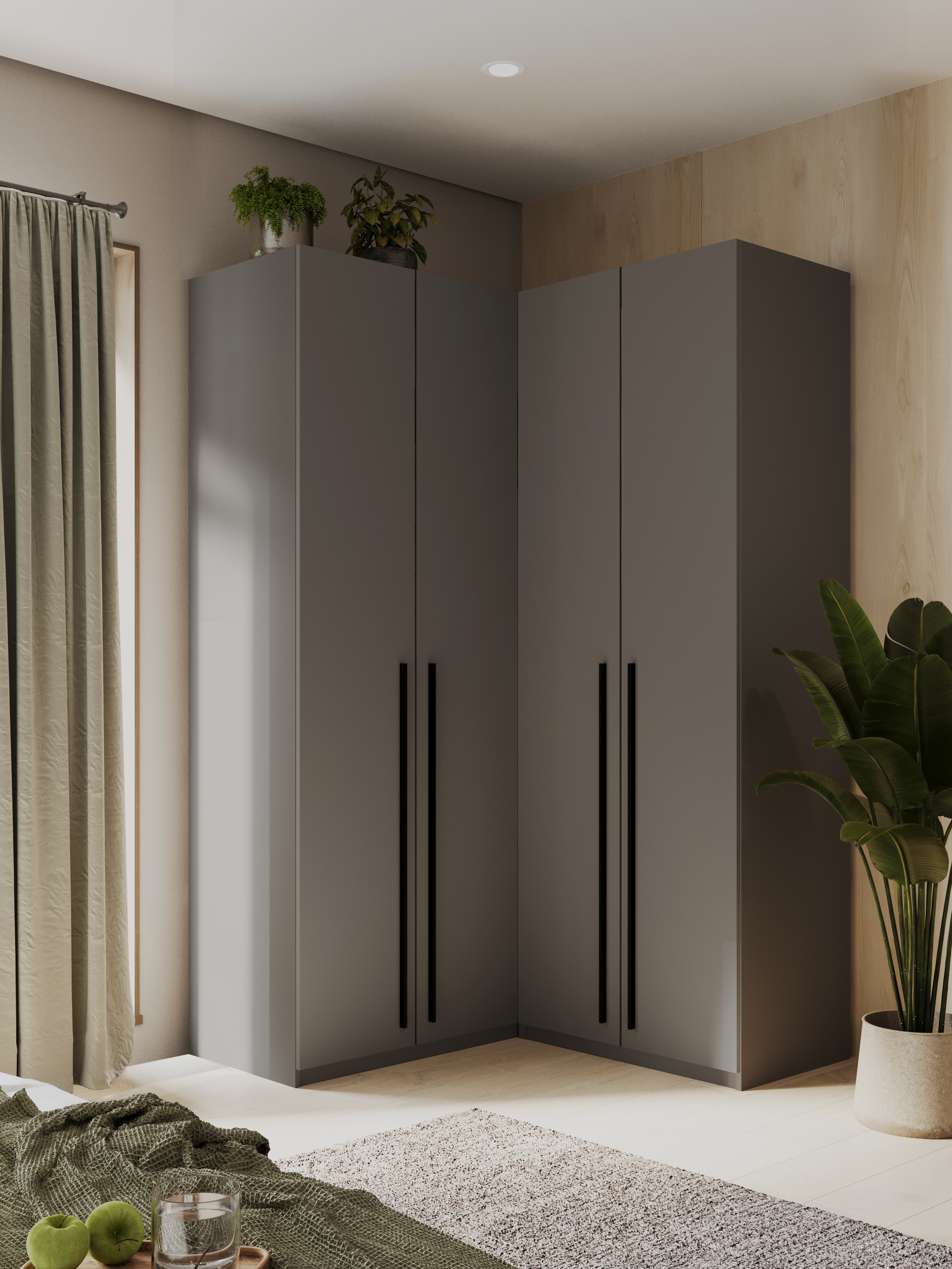 Изображение товара Шкаф распашной Принцесса Мелания 3129/2 графит 130x220x50 см