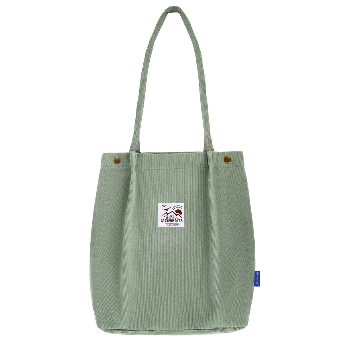 Изображение товара Сумка-шоппер Brauberg Moments 30x35x35 см вельвет цвет зелено-салатовый