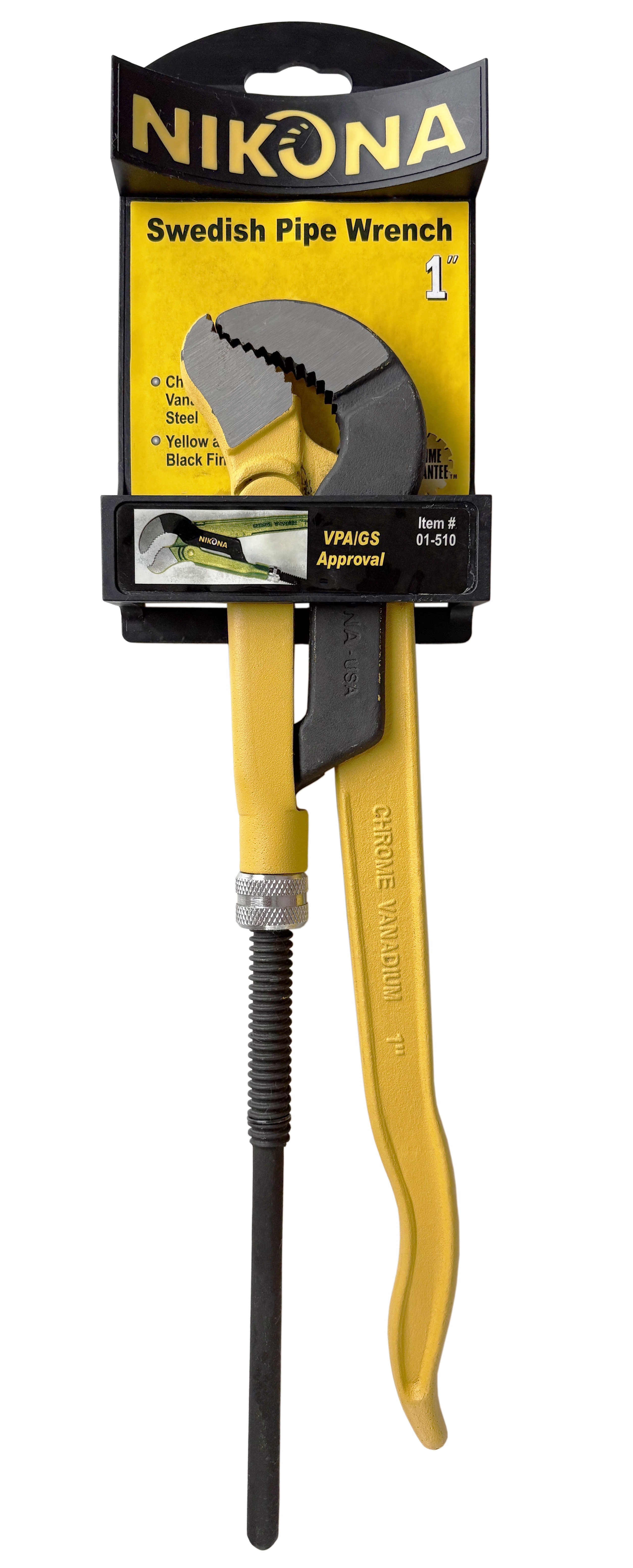 Изображение товара Ключ трубный рычажный 45 градусов S-образный Nikona 01-510 захват до 40 мм