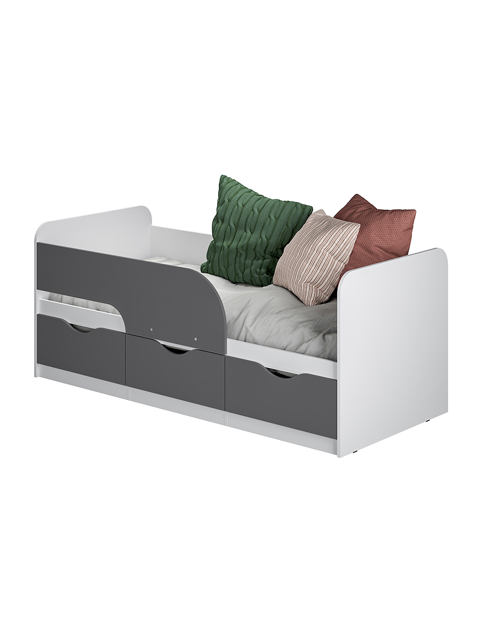 Изображение товара Кровать Bts Стандарт new 189.2x77x85.2 см ЛДСП цвет маренго/белый