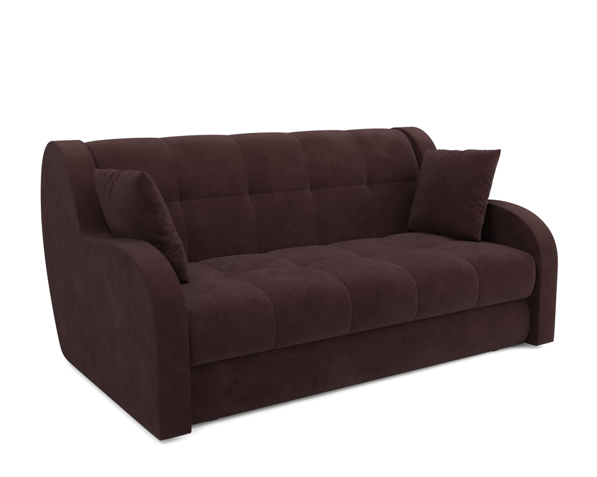 Изображение товара Диван раскладной Мебель-арс Барон велюр коричневый современный механизм Аккордеон