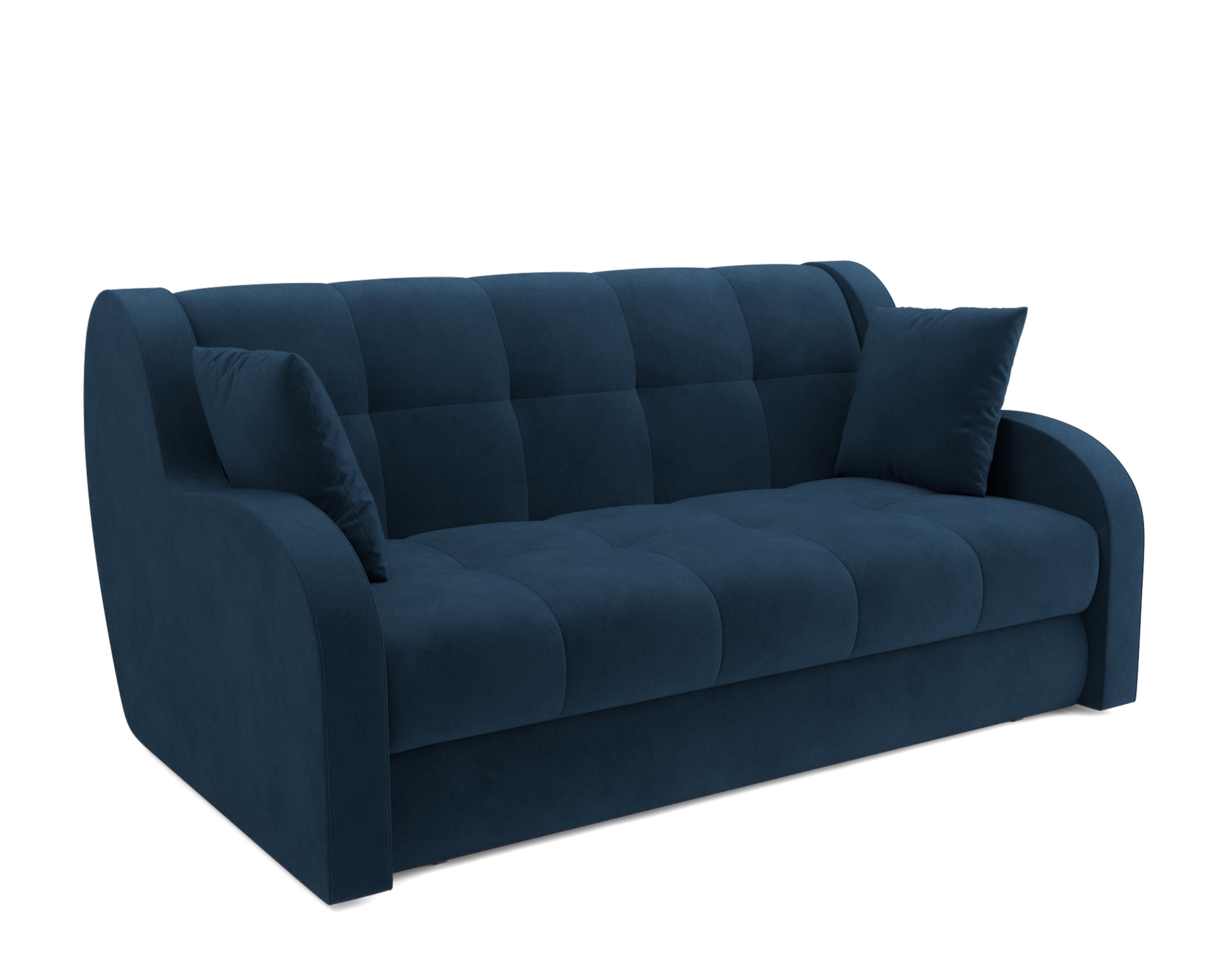 Изображение товара Диван раскладной Мебель-арс Барон темно-синий велюр 177x88x110 см современный дизайн