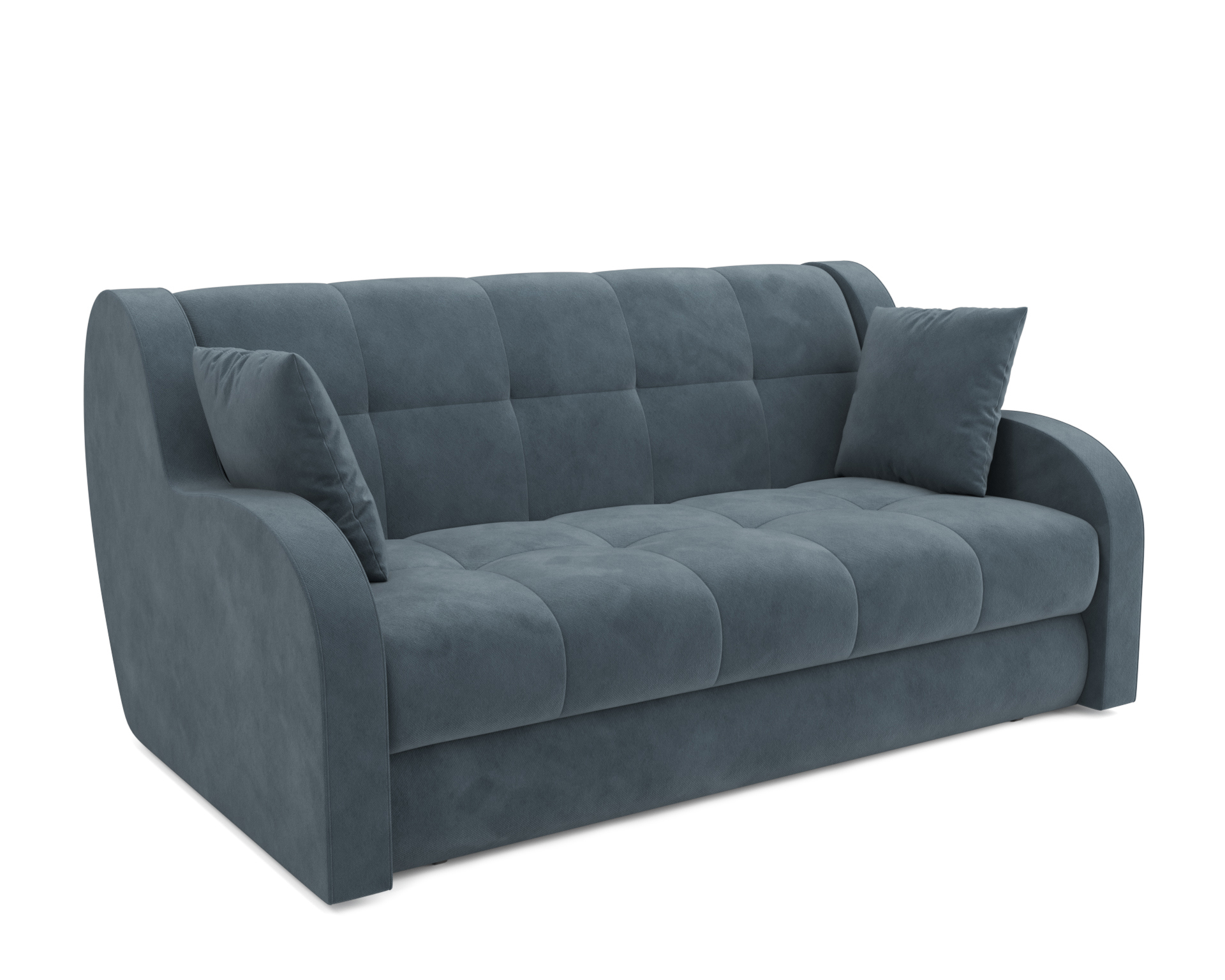 Изображение товара Диван раскладной Мебель-арс Барон НПБ 202x88x110 см велюр цвет серо-синий