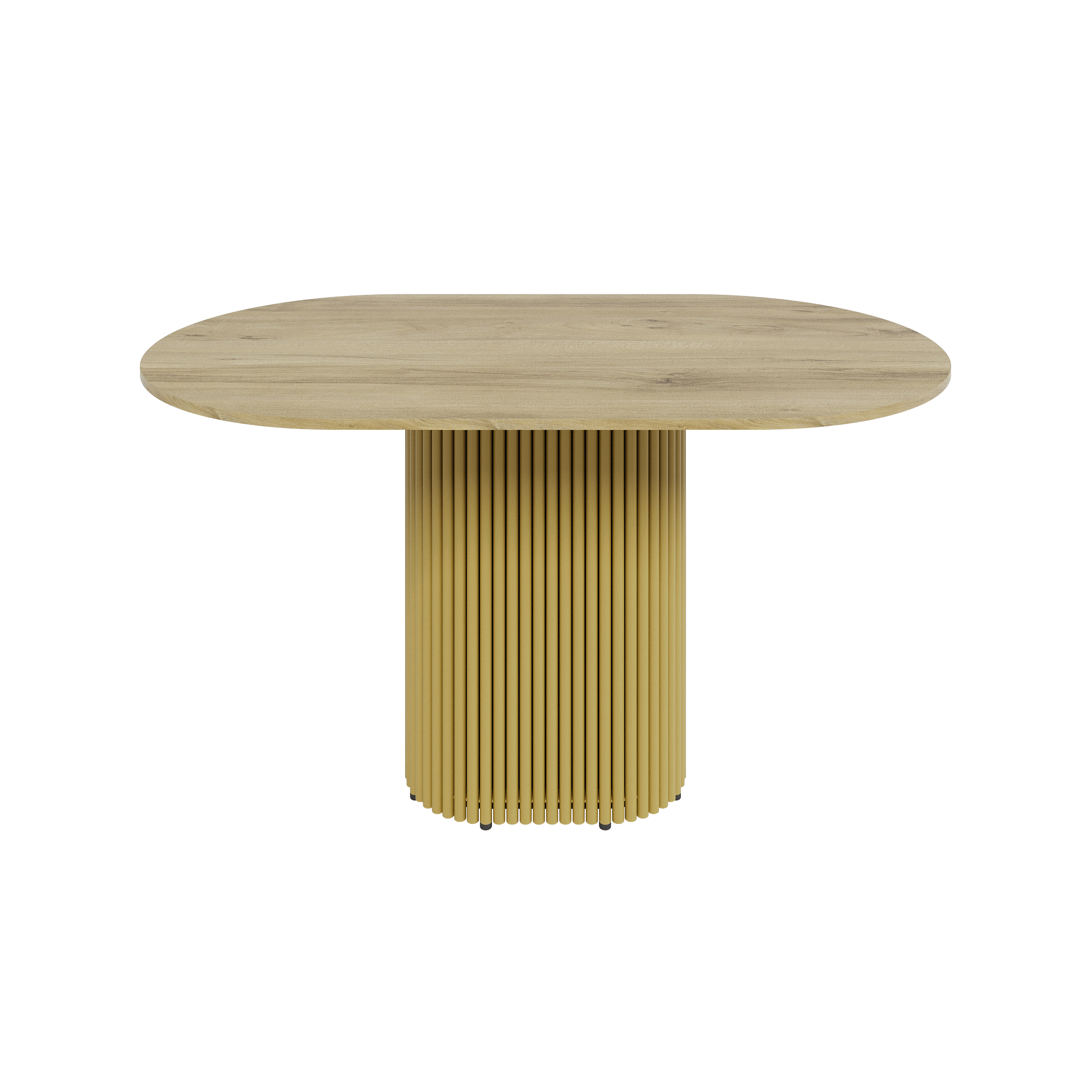 Изображение товара Кухонный овальный стол Genglass GGT-03-1-1-E, 140x80 см, орех, современный стиль