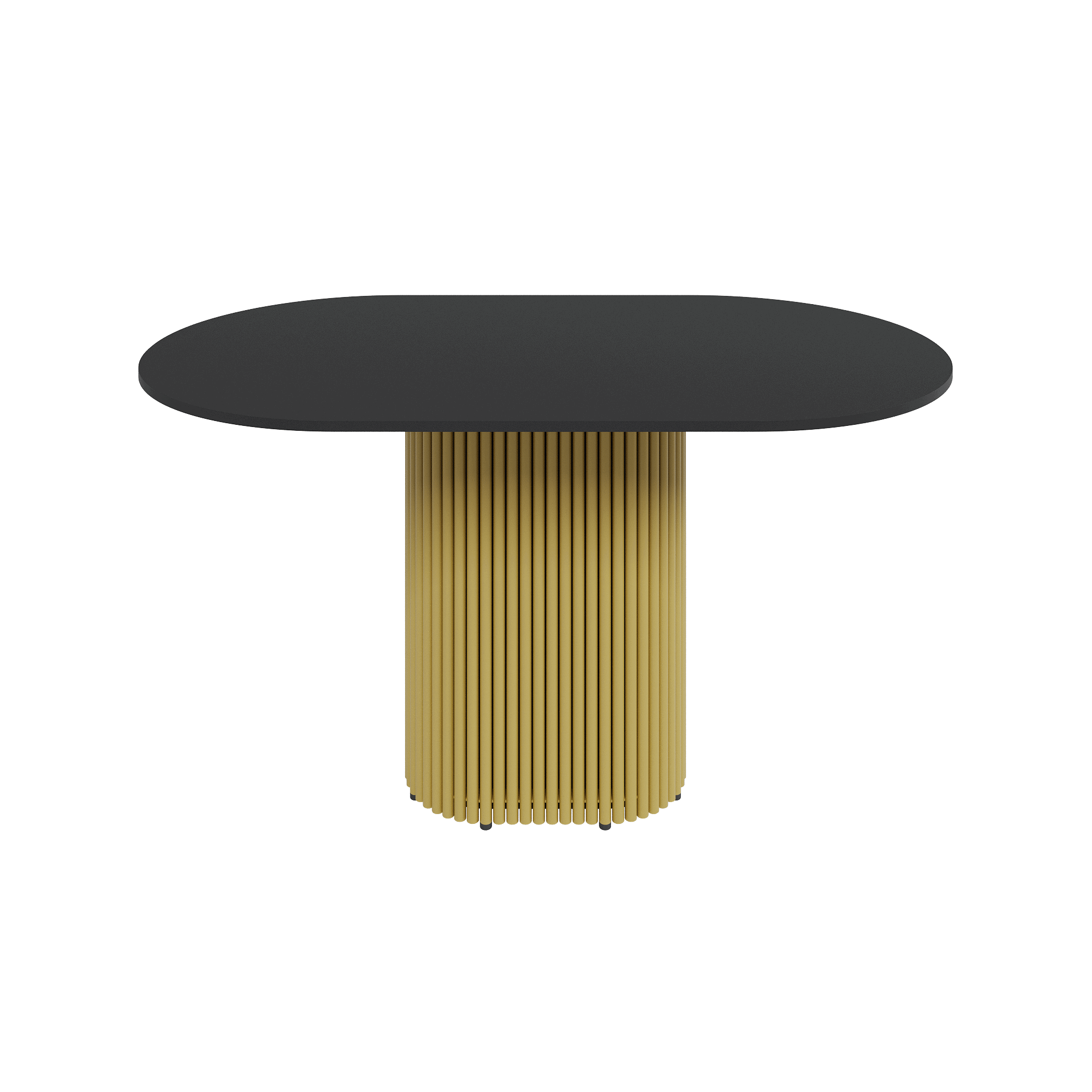 Изображение товара Кухонный овальный стол Genglass GGT-03-1-2-E 140x80 см черный современный стиль