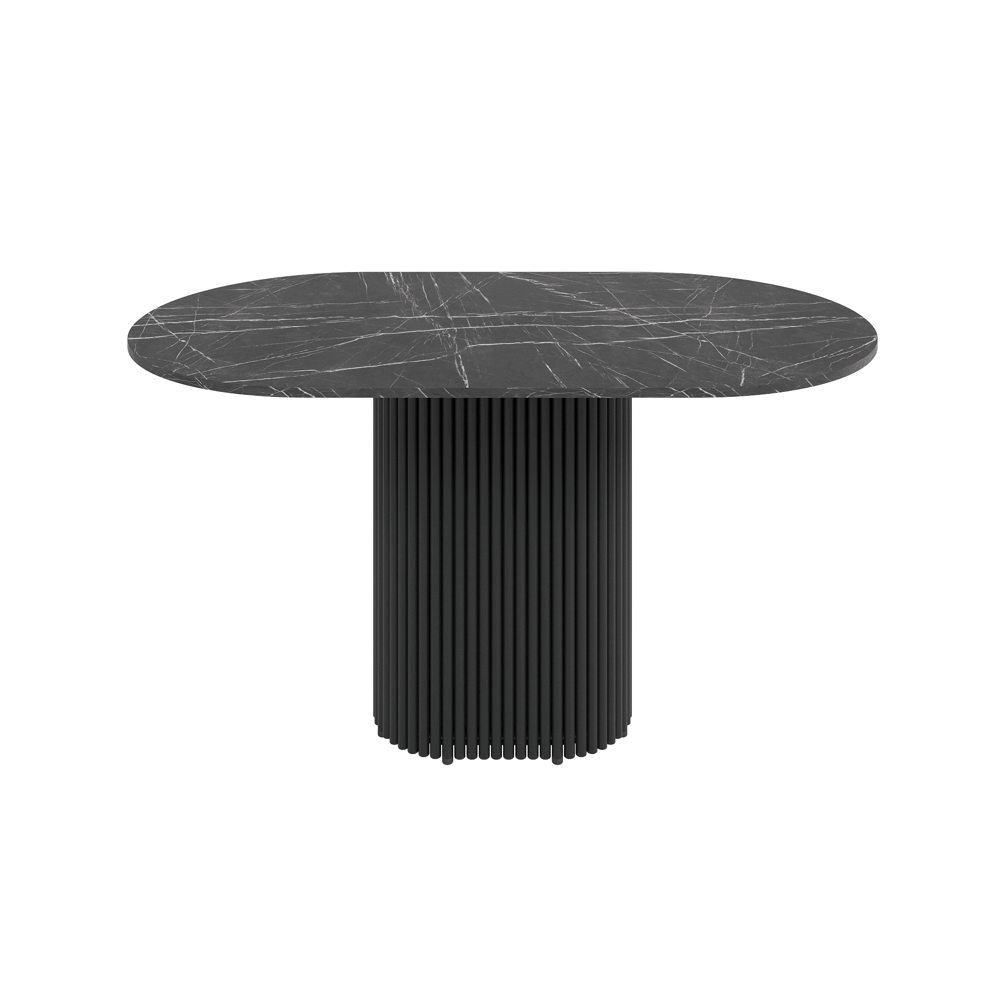 Изображение товара Кухонный овальный стол Genglass GGT-03-2-4-E-14080 140x80 см на металлических ножках