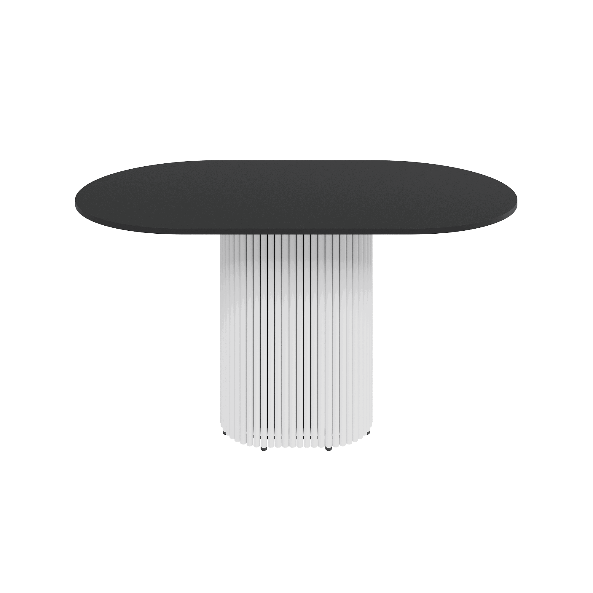 Изображение товара Кухонный овальный стол Genglass GGT-03-3-2-E 140x80 см черный дизайн минимализм