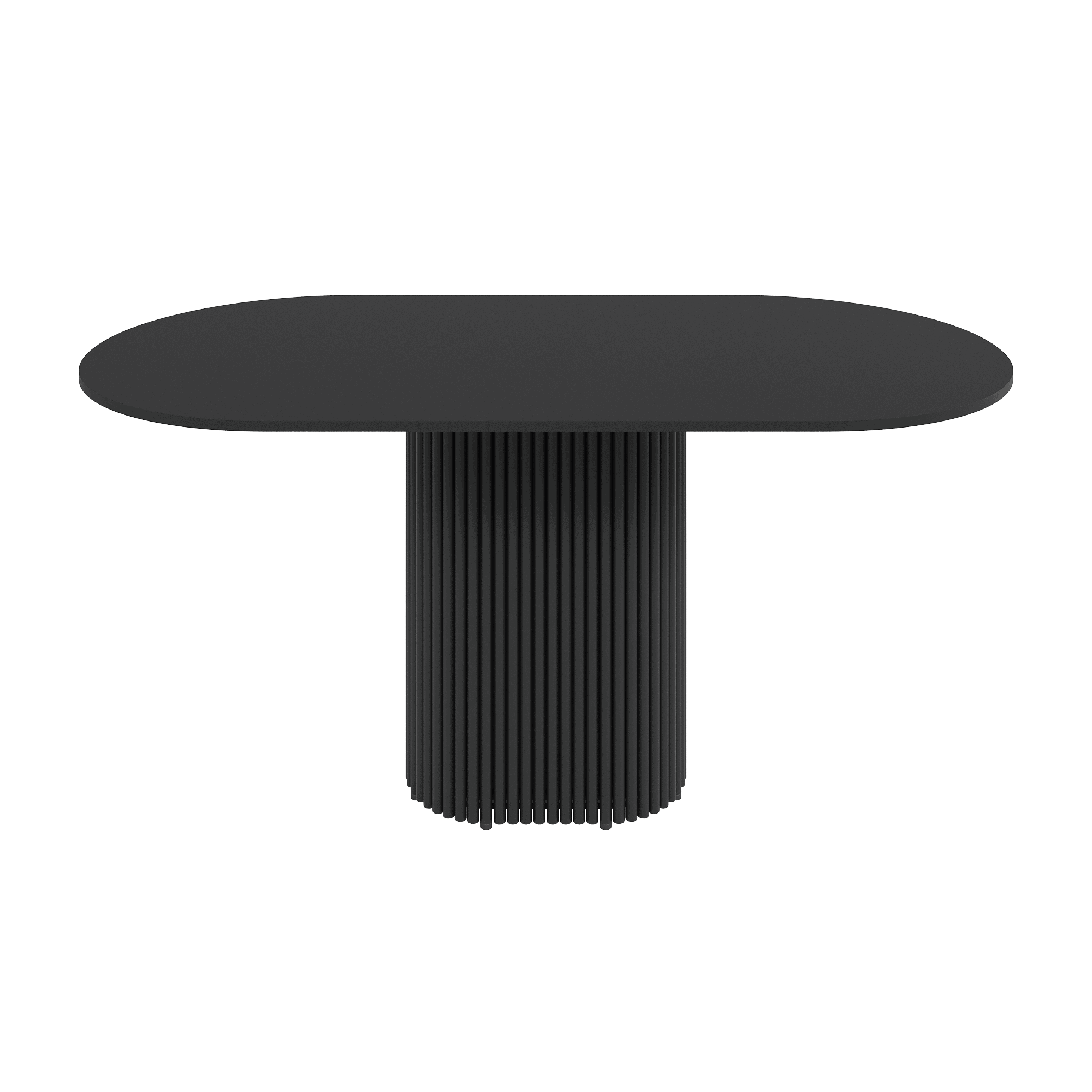 Изображение товара Кухонный стол овальный Genglass GGT-03-2-2-E-16080 160x80 см лдсп цвет чёрный