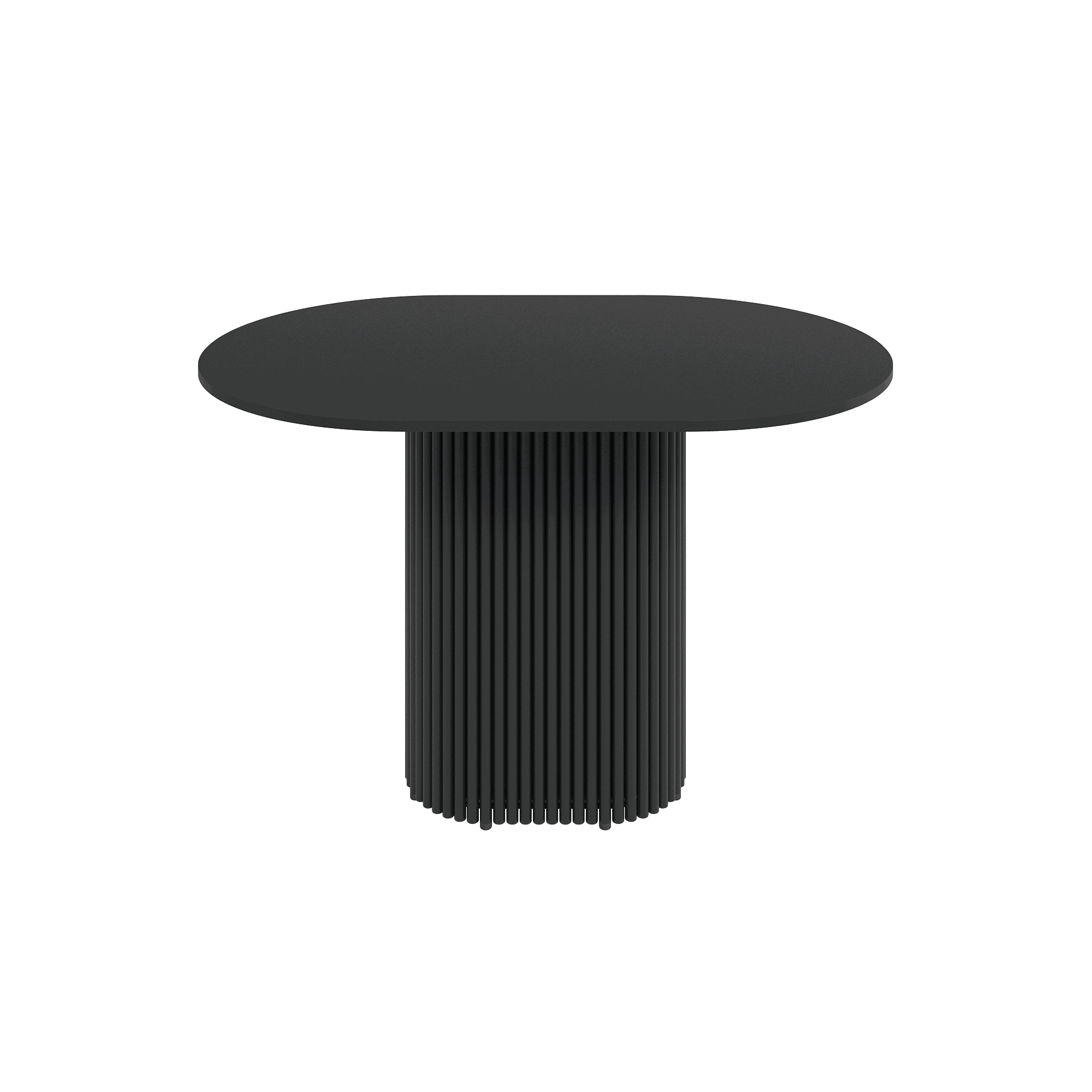 Изображение товара Кухонный овальный стол Genglass GGT-03-2-2-E-12080 120x80 см черный ЛДСП Россия