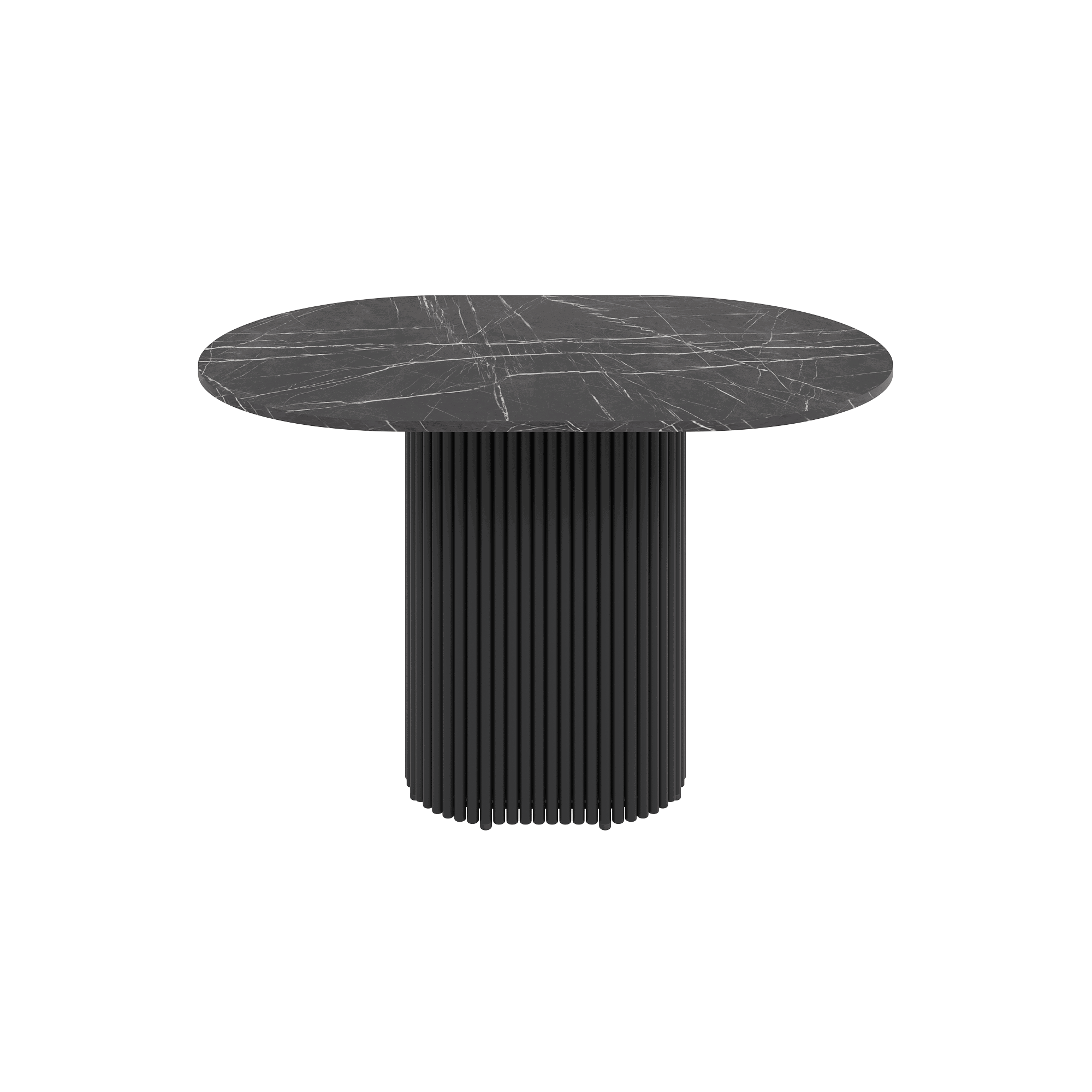 Изображение товара Кухонный овальный стол Genglass GGT-03-2-4-E-12080 120x80 см тёмный мрамор