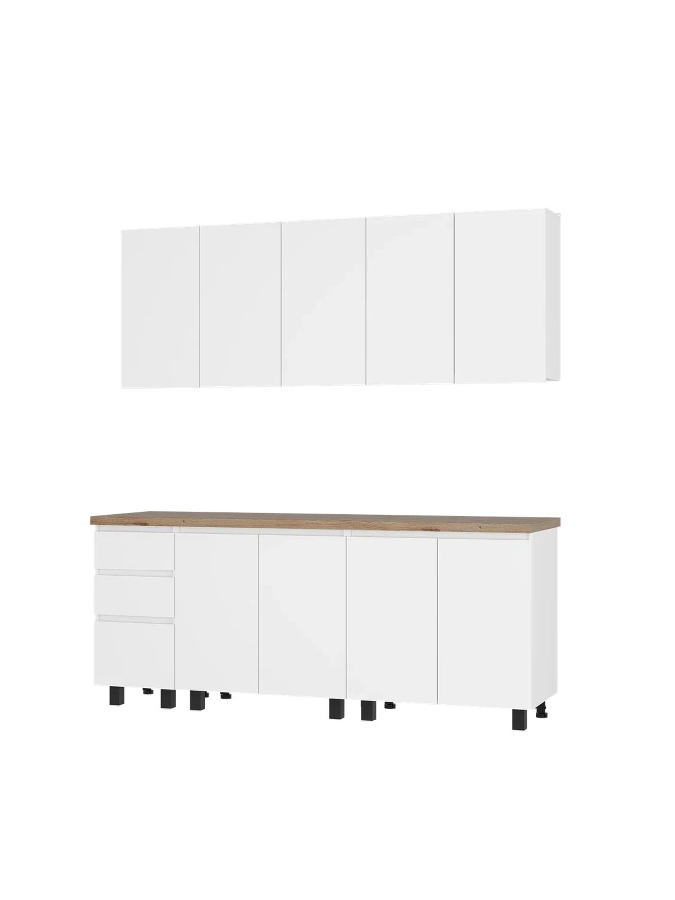 Изображение товара Кухонный гарнитур Bts Честер 200x217.8x60 см из ЛДСП Белый