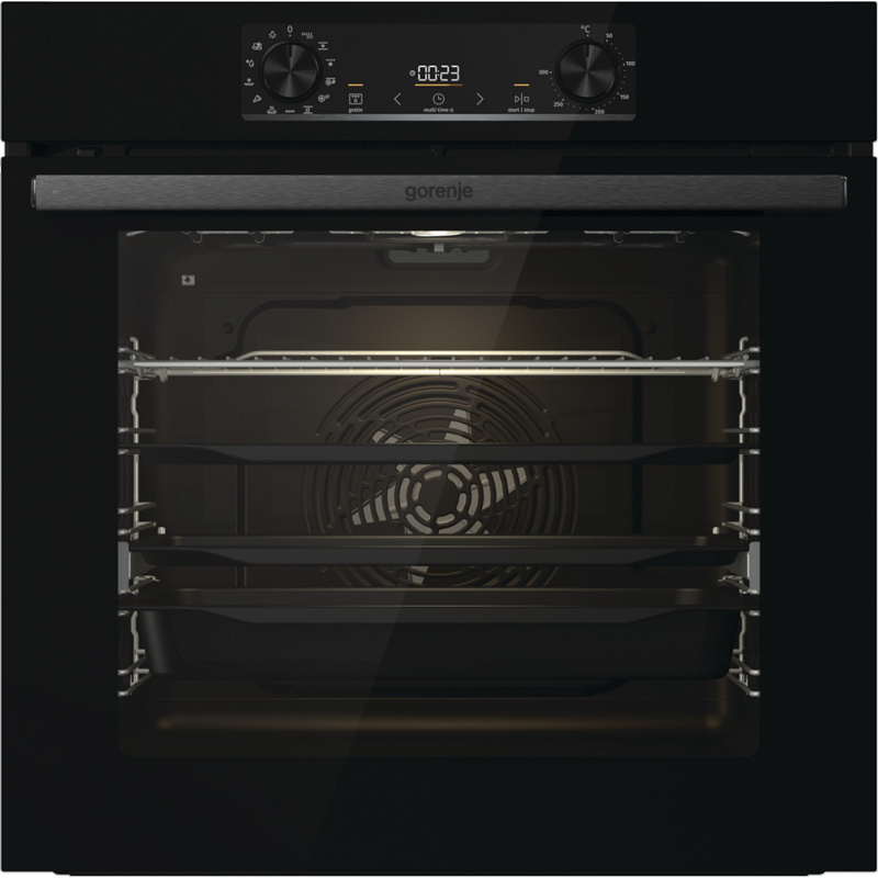 Изображение товара Встраиваемый электропечь GORENJE BPS6737E14BG 77л черная с пиролизом