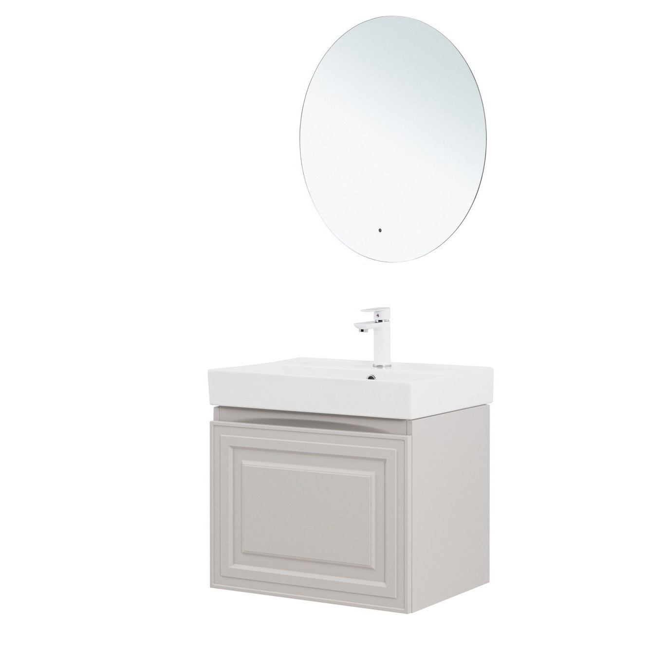 Изображение товара Тумба под раковину Aquanet Агата 60 бежевый подвесная с ящиком для ванной