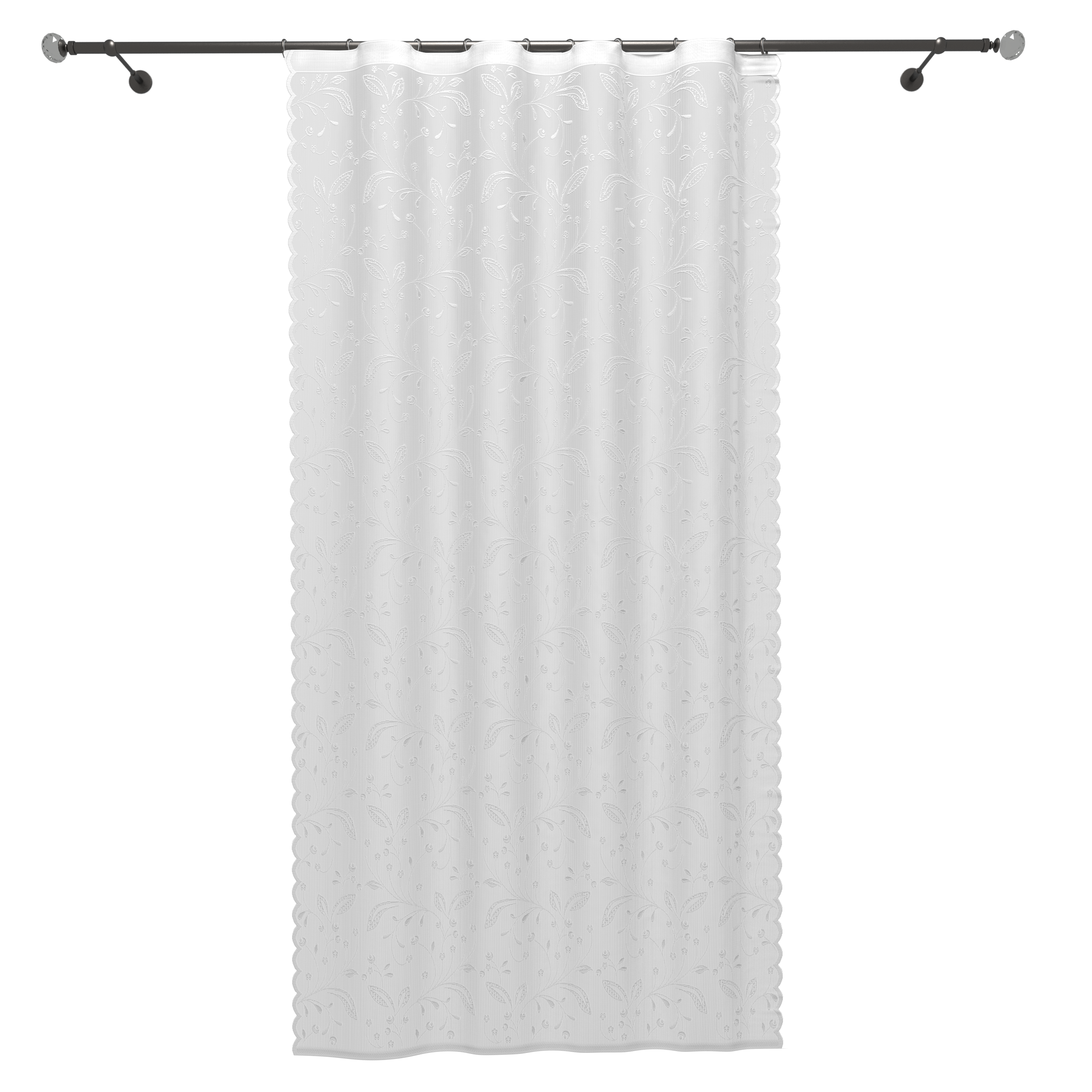 Изображение товара Тюль на ленте Стиль 165x260 см белый жаккард с рисунком растений