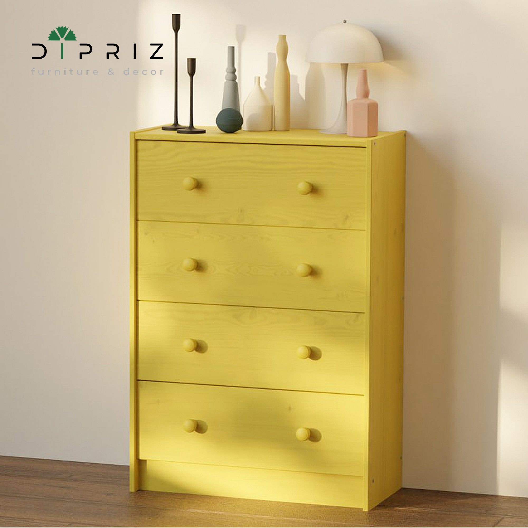 Изображение товара Комод Dipriz Хаба 4 ящика 62х30х90 см из массива сосны в скандинавском стиле