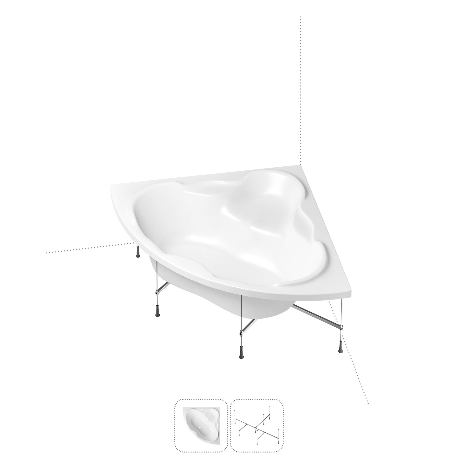 Изображение товара Угловая акриловая ванна Lavinia Boho Elegant 150x150 см