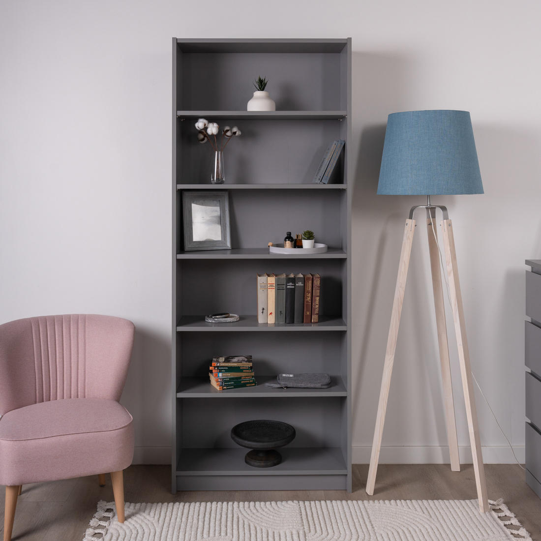 Изображение товара Стеллаж с секциями Гуд Лакк Варма Стэнд 80 78.4x198x28 см ДСП цвет серый