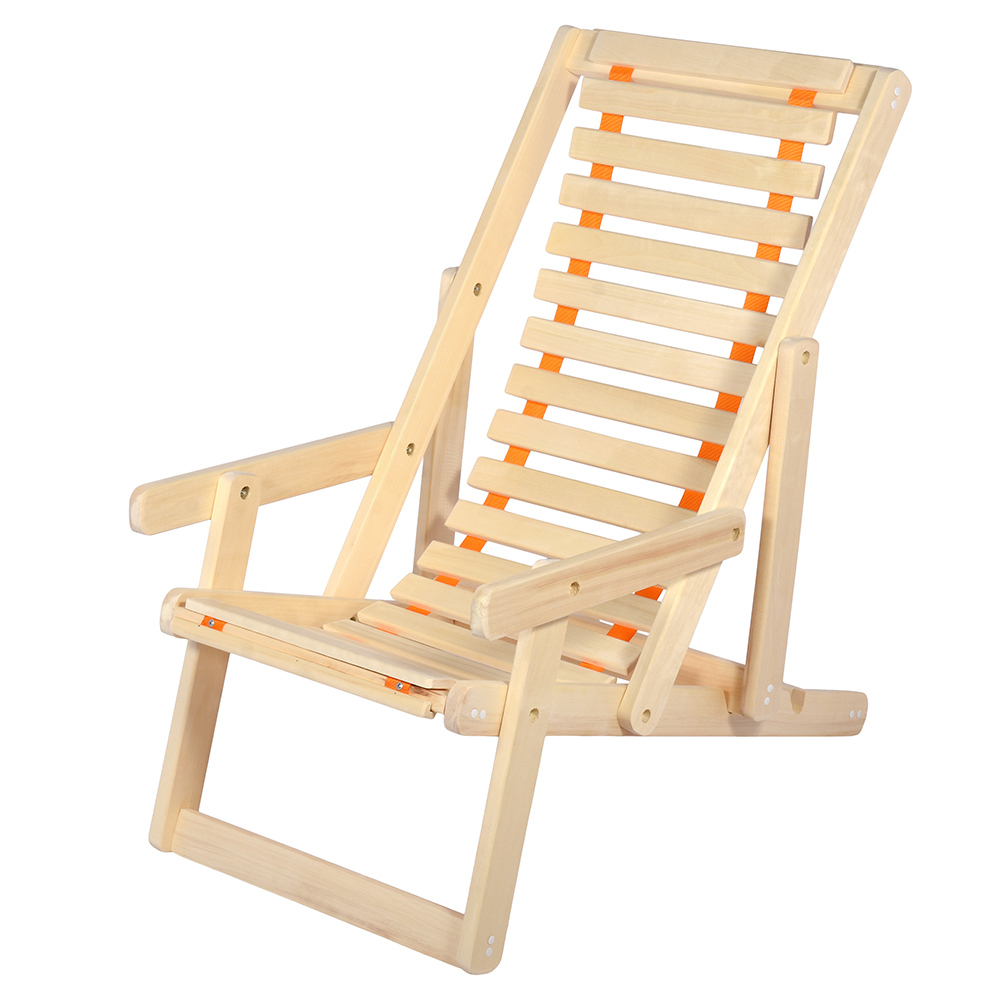 Изображение товара Шезлонг Складной с Подлокотниками из Липы для Бани и Сауны