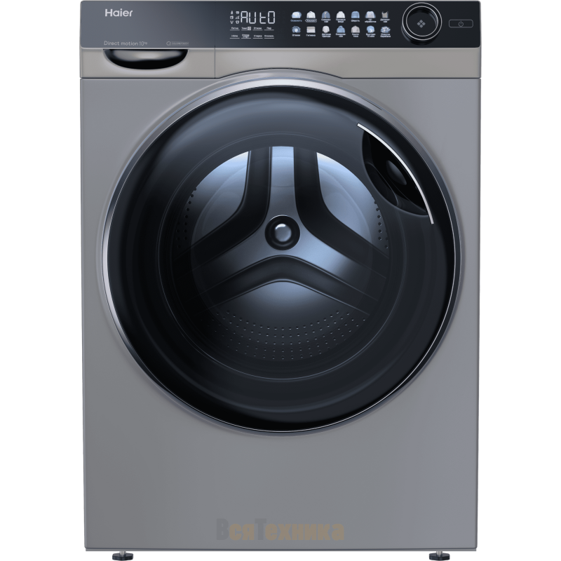 Изображение товара Стиральная машина Haier HW100-BD14378S 10 кг серебристая с LED дисплеем