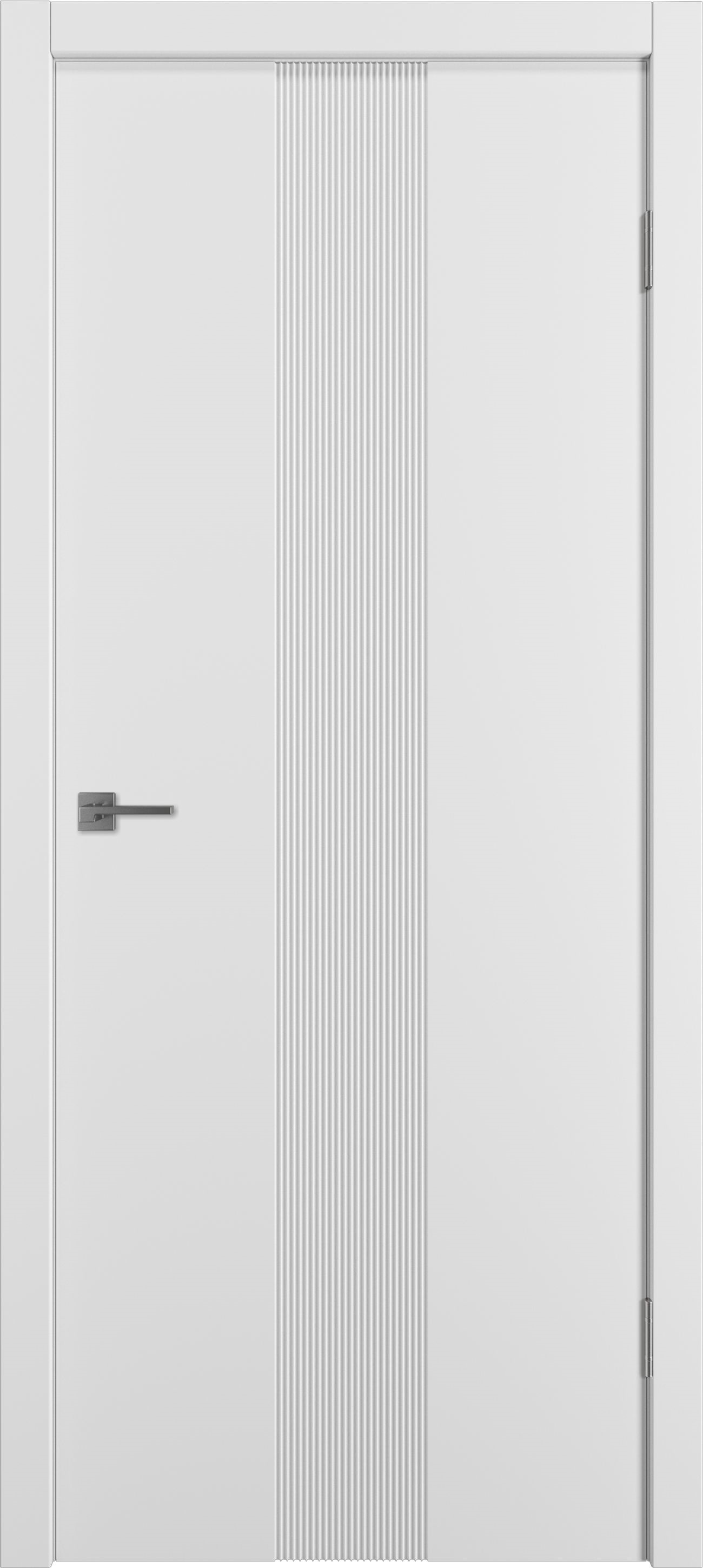 Изображение товара Комплект межкомнатной двери Vfd Graphica VR глухая 200x90см ПВХ цвет white fresco с коробом и наличниками