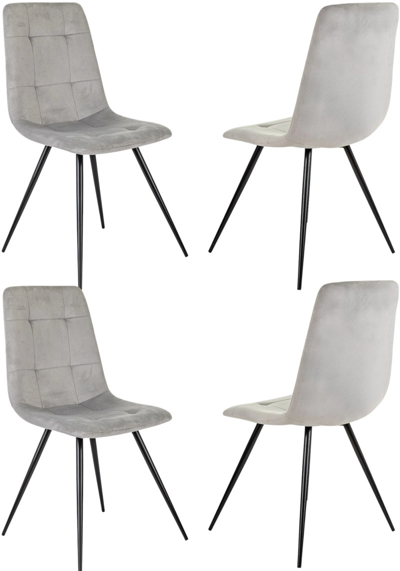 Изображение товара Стул для дома Бюрократ CH-K1_4 комплект 4шт св.серый Holland 09 металл черный на ножках