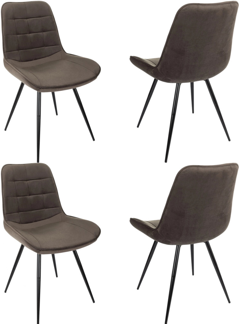 Изображение товара Комплект из 4 современных стульев Бюрократ CH-K2_4 в коричневом цвете из велюра с металлическими но