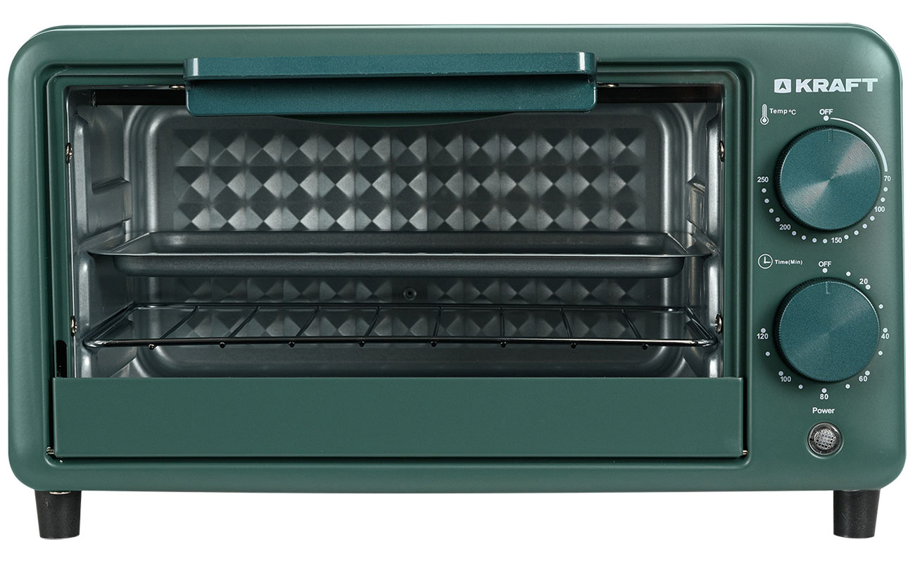 Изображение товара Мини-печь Kraft KFC-MO 90 HGN объем 9 литров с таймером и безопасной стеклянной дверцей