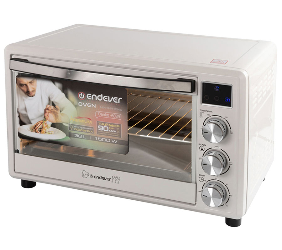 Изображение товара Электропечь Endever Danko 6039 белая компактная с таймером и подсветкой